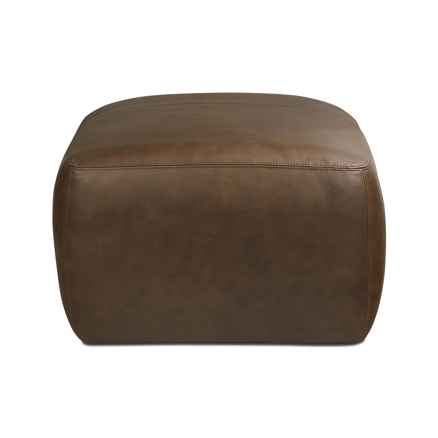 Denver Leather Ottoman | Cocoa Brown