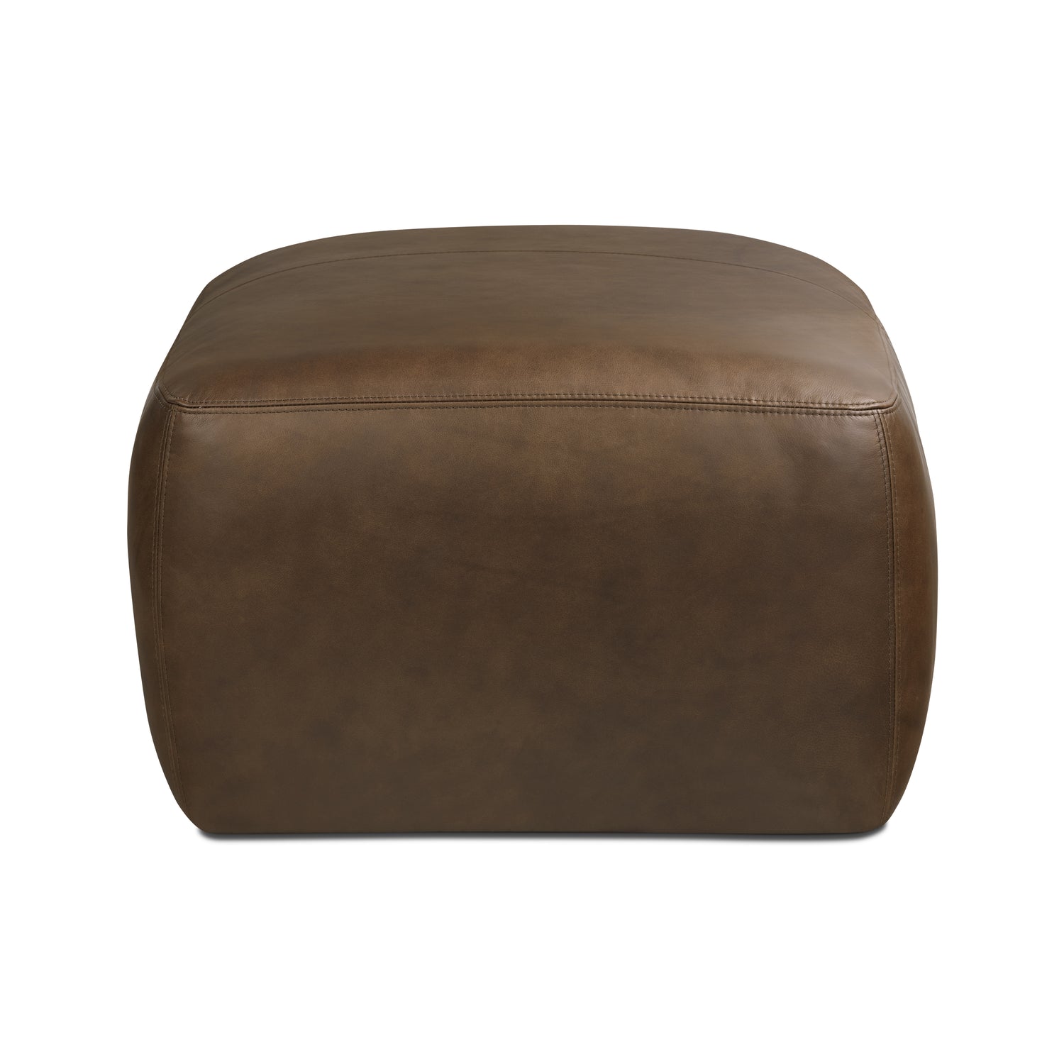 Denver Leather Ottoman | Cocoa Brown 
