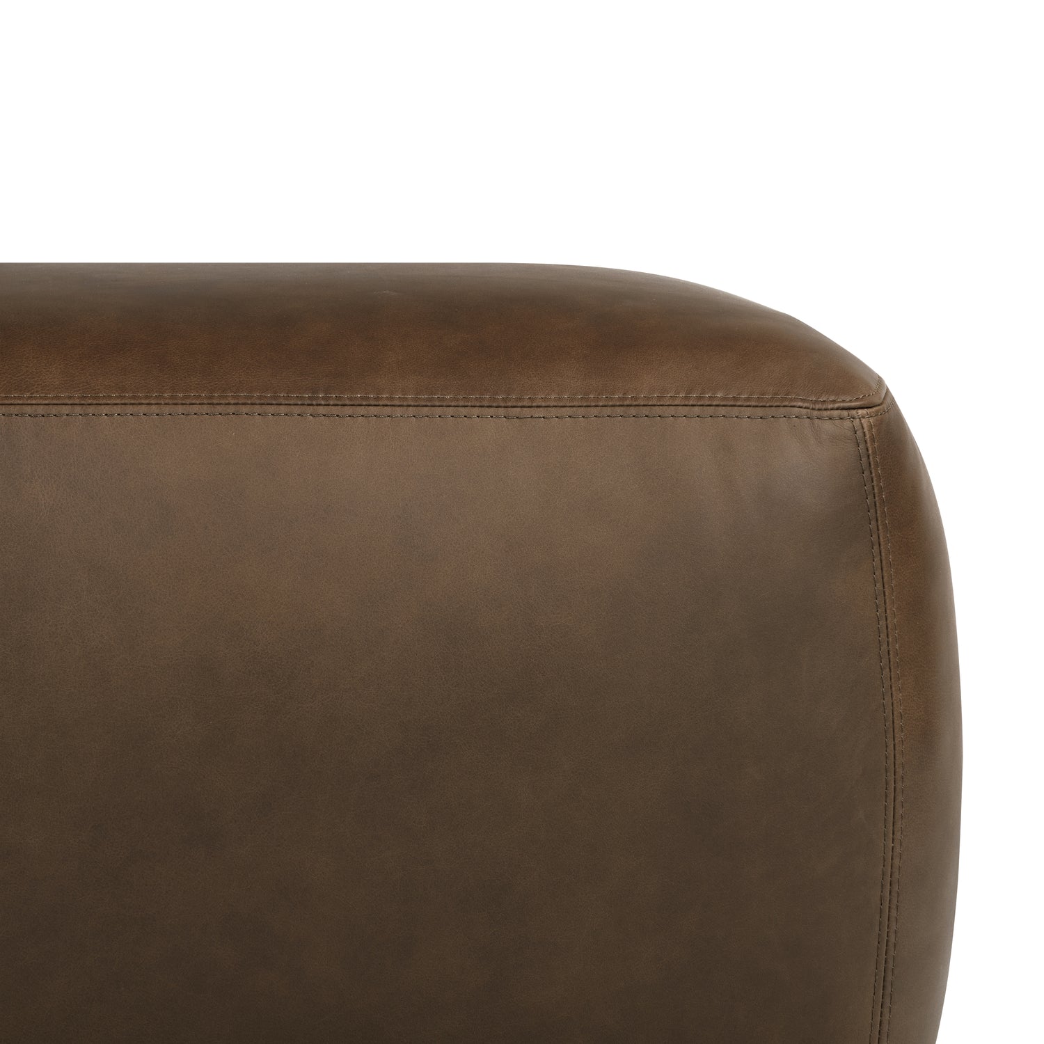 Denver Leather Ottoman | Cocoa Brown 