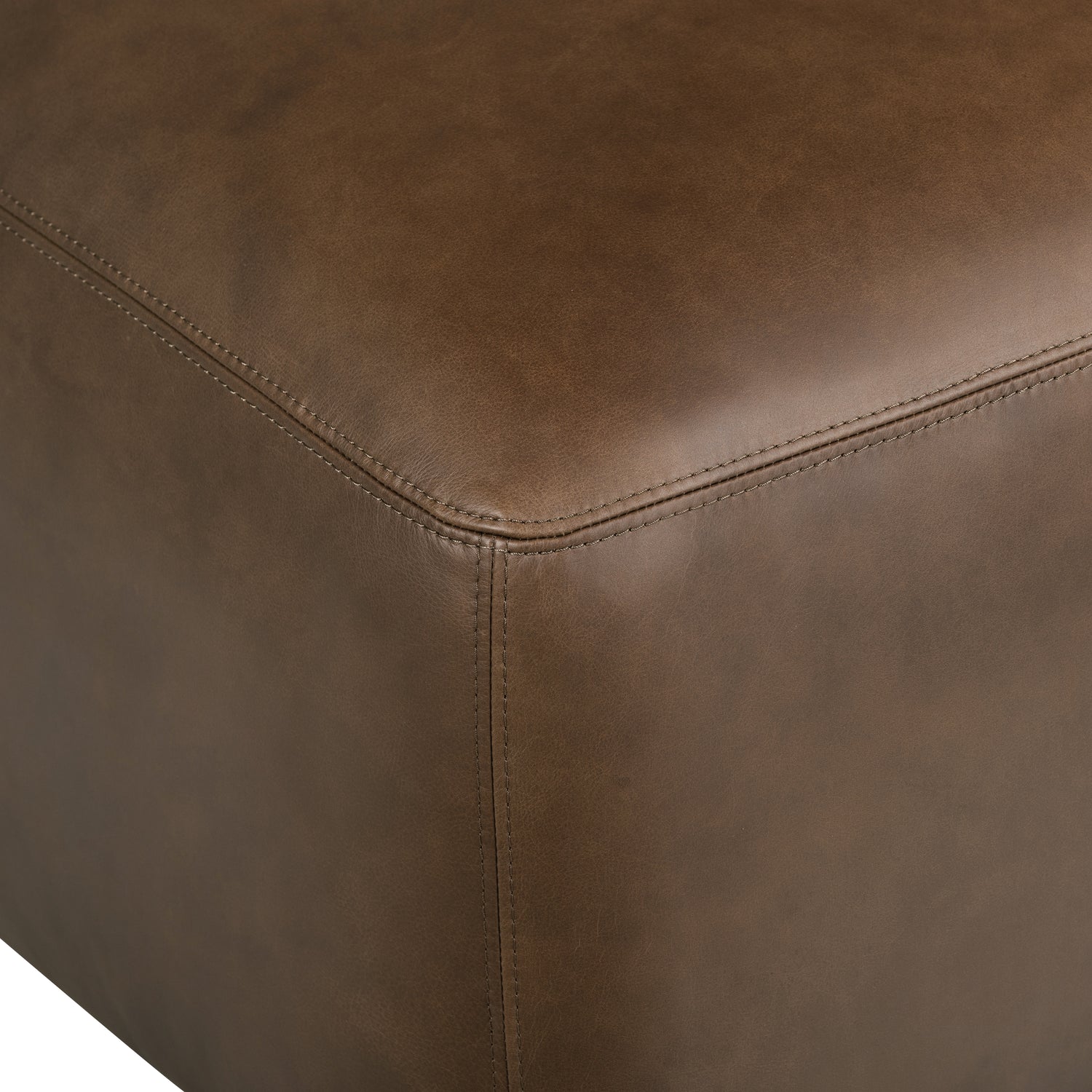 Denver Leather Ottoman | Cocoa Brown 