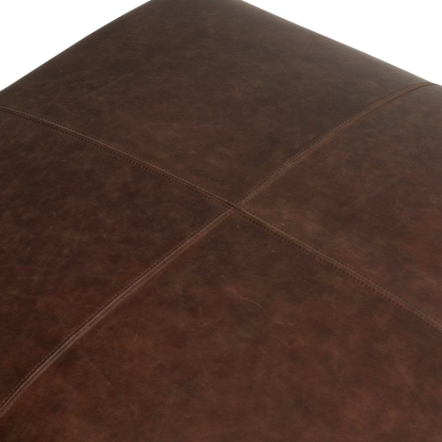 Sequoia Leather Ottoman | Chocolate Brown 