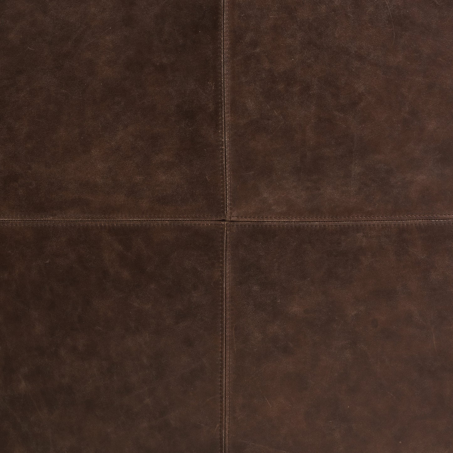 Sequoia Leather Ottoman | Chocolate Brown