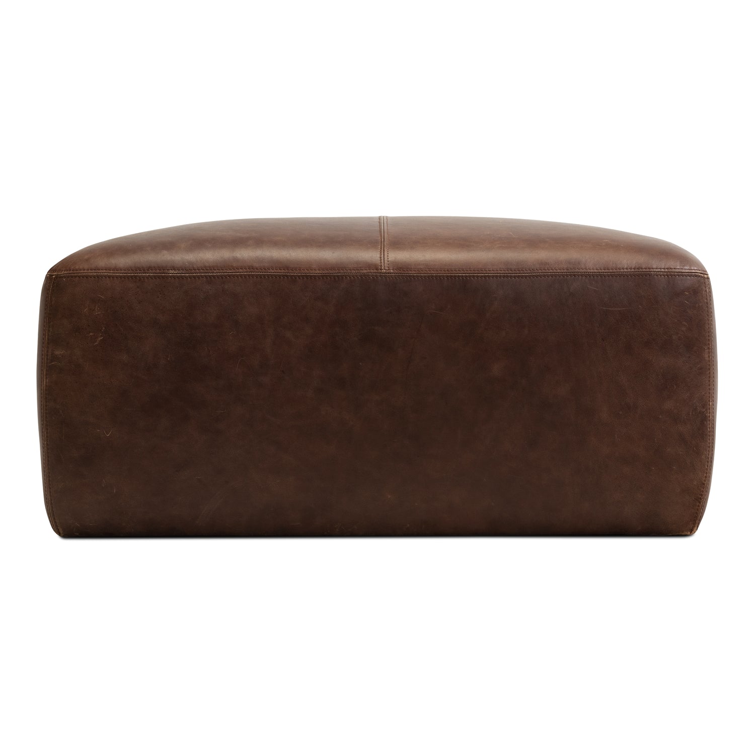 Sequoia Leather Ottoman | Chocolate Brown 
