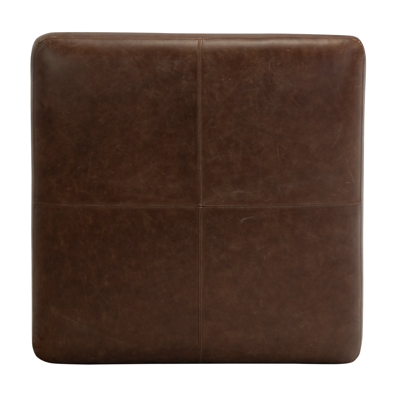 Sequoia Leather Ottoman | Chocolate Brown 