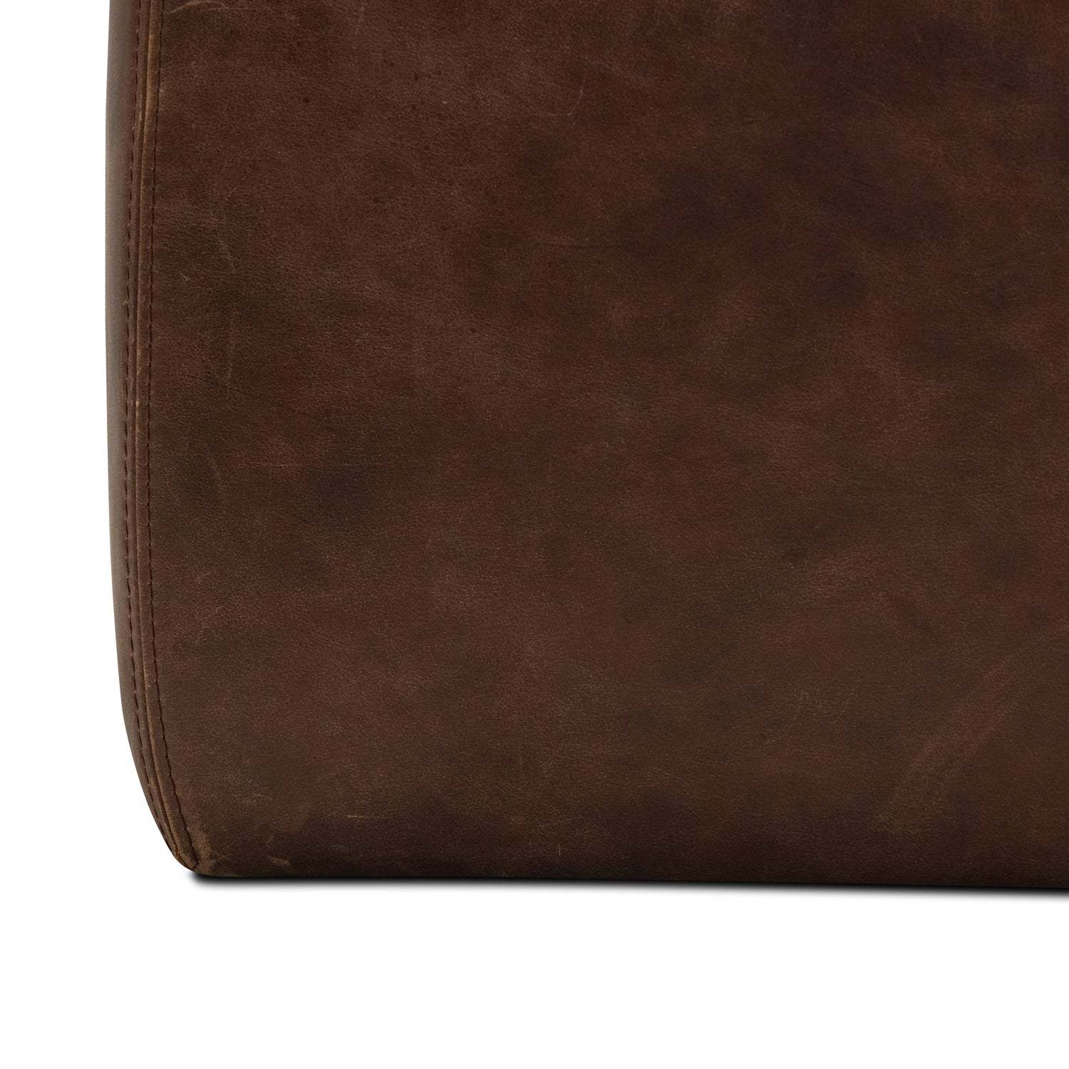 Sequoia Leather Ottoman | Chocolate Brown 