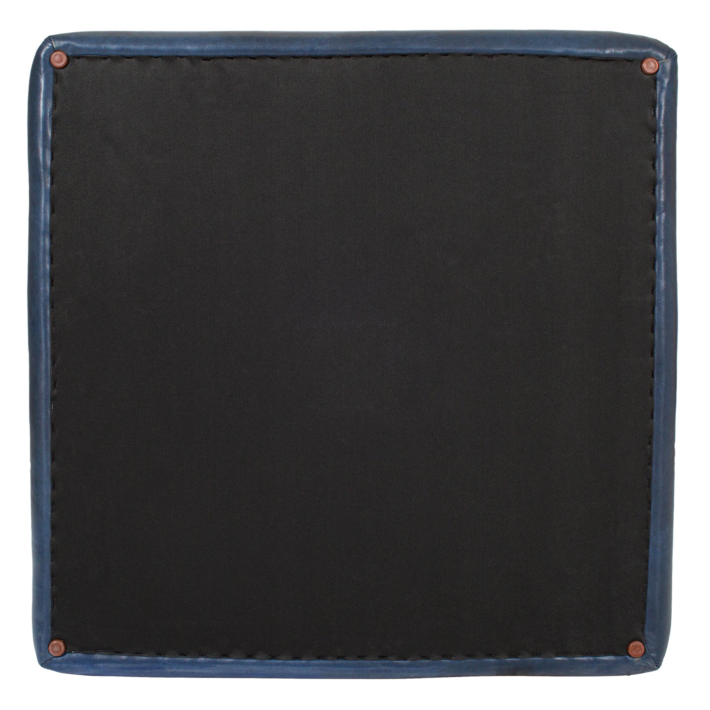 Sequoia Leather Ottoman | Midnight Blue