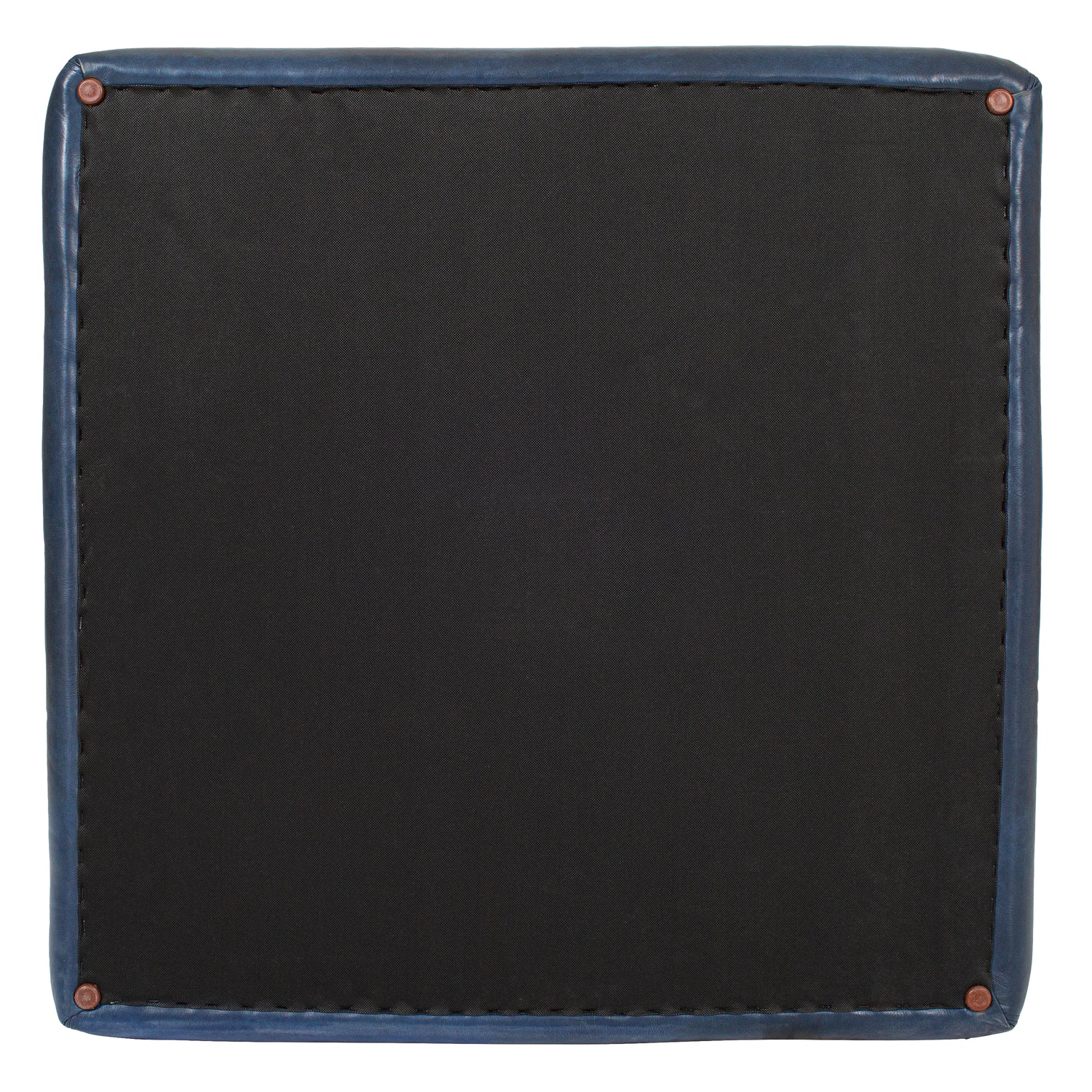 Sequoia Leather Ottoman | Midnight Blue 