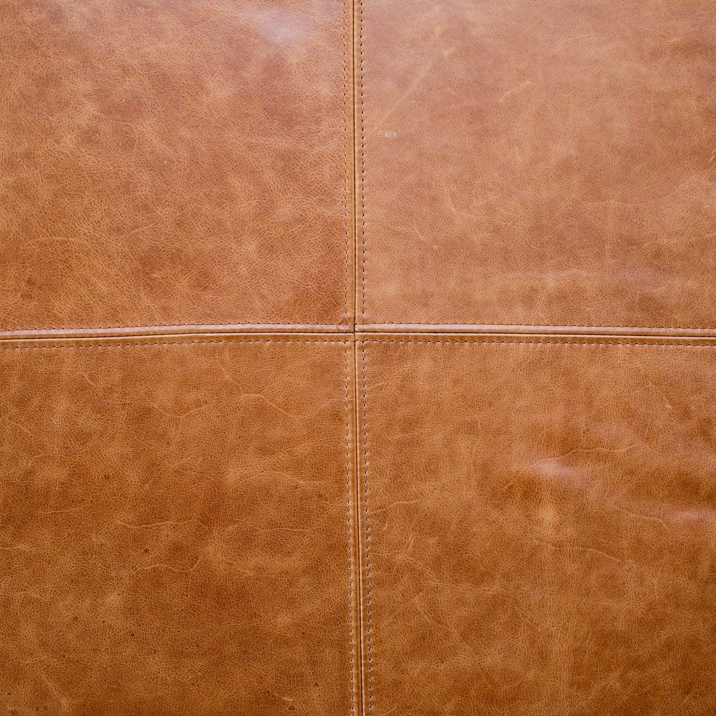 Sequoia Leather Ottoman | Cognac Tan