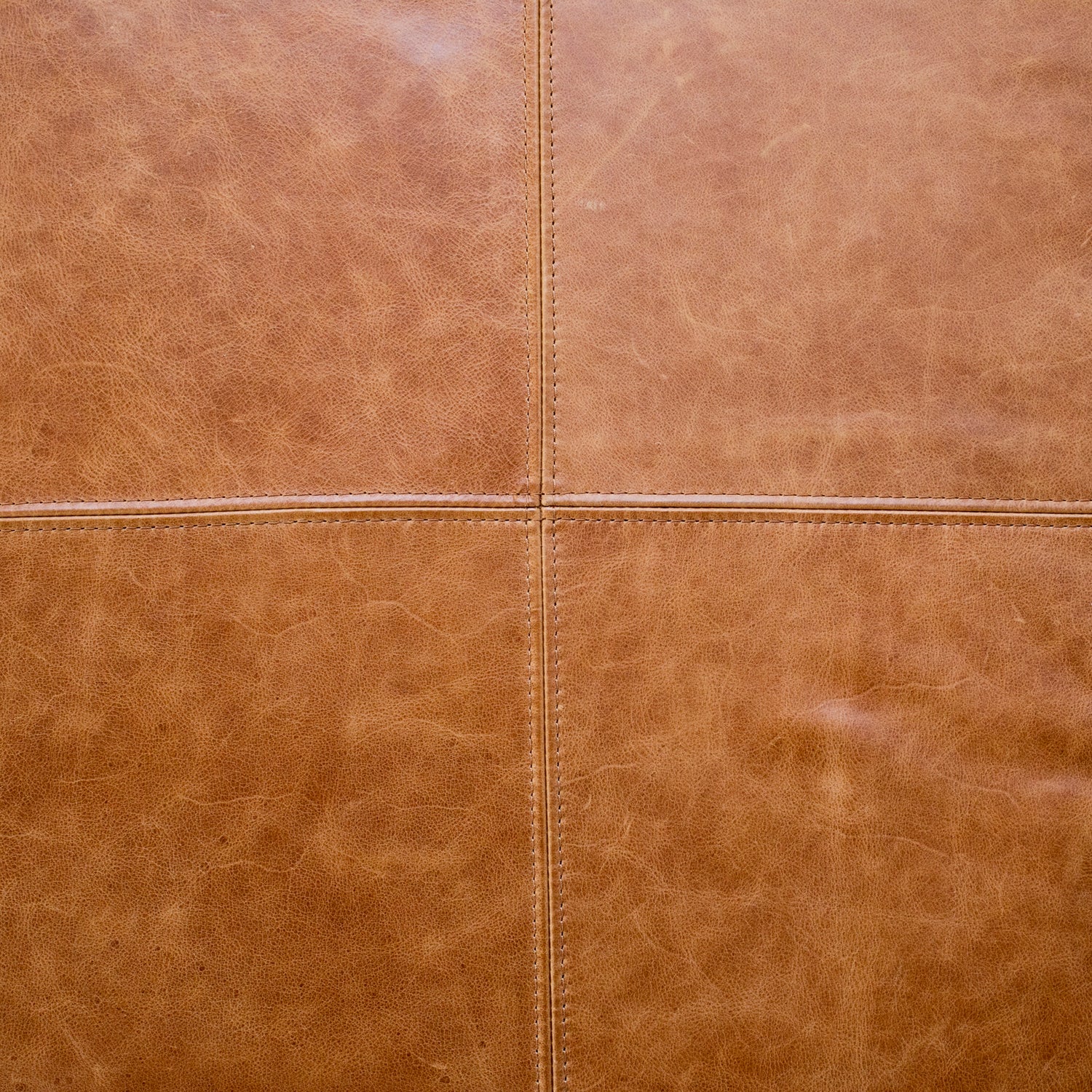 Sequoia Leather Ottoman | Cognac Tan 