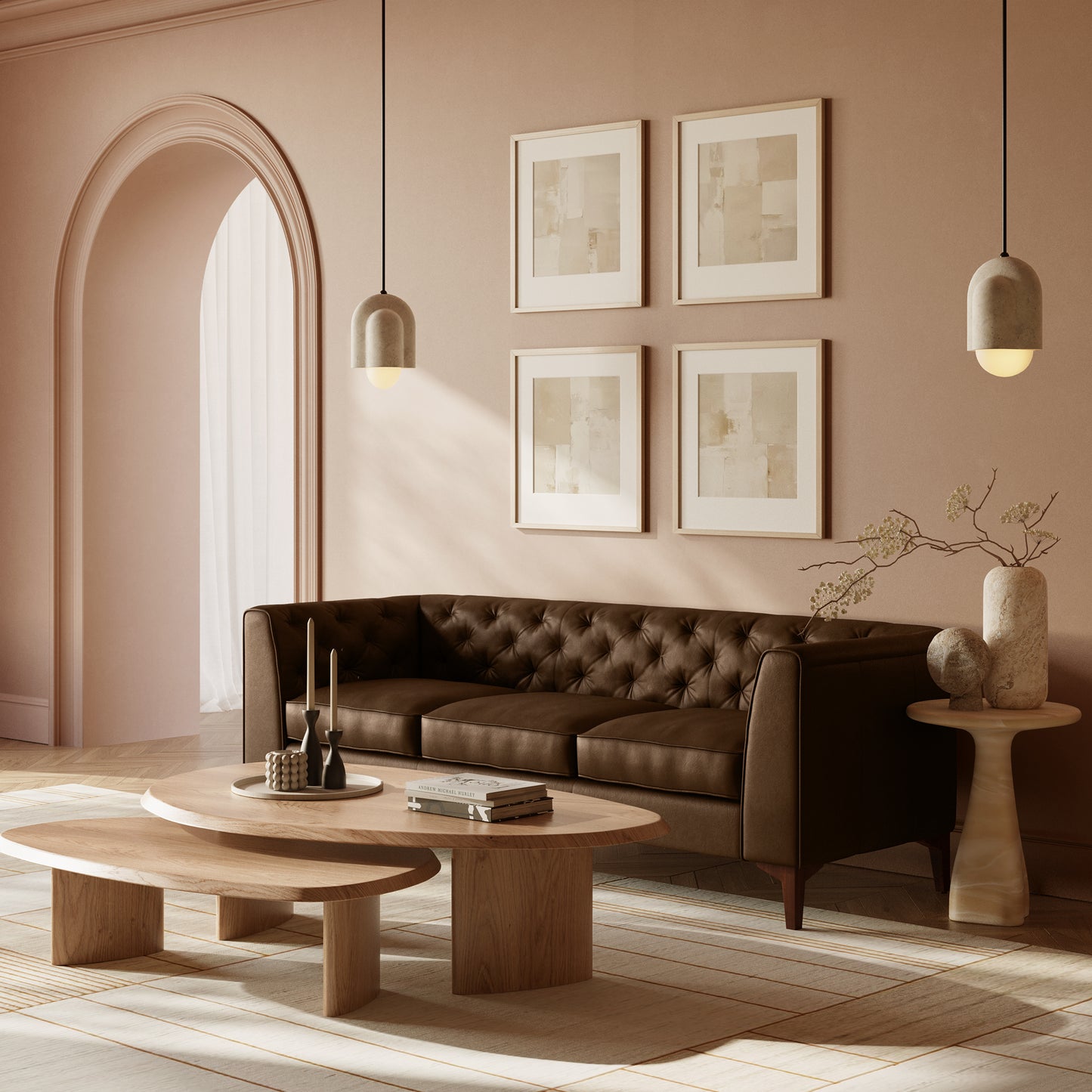 Essex 89" Leather Sofa | Cocoa Brown