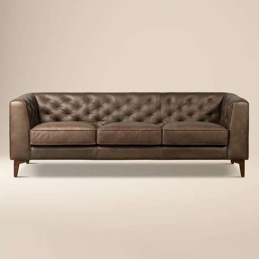 Essex 89" Leather Sofa | Cocoa Brown