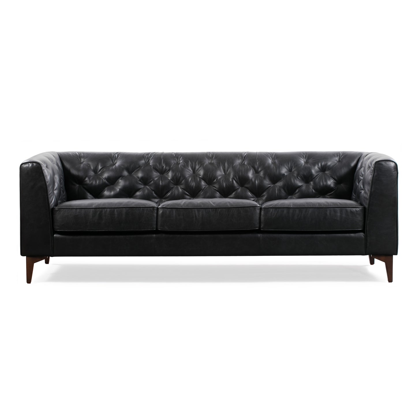 Essex 89" Leather Sofa | Onyx Black