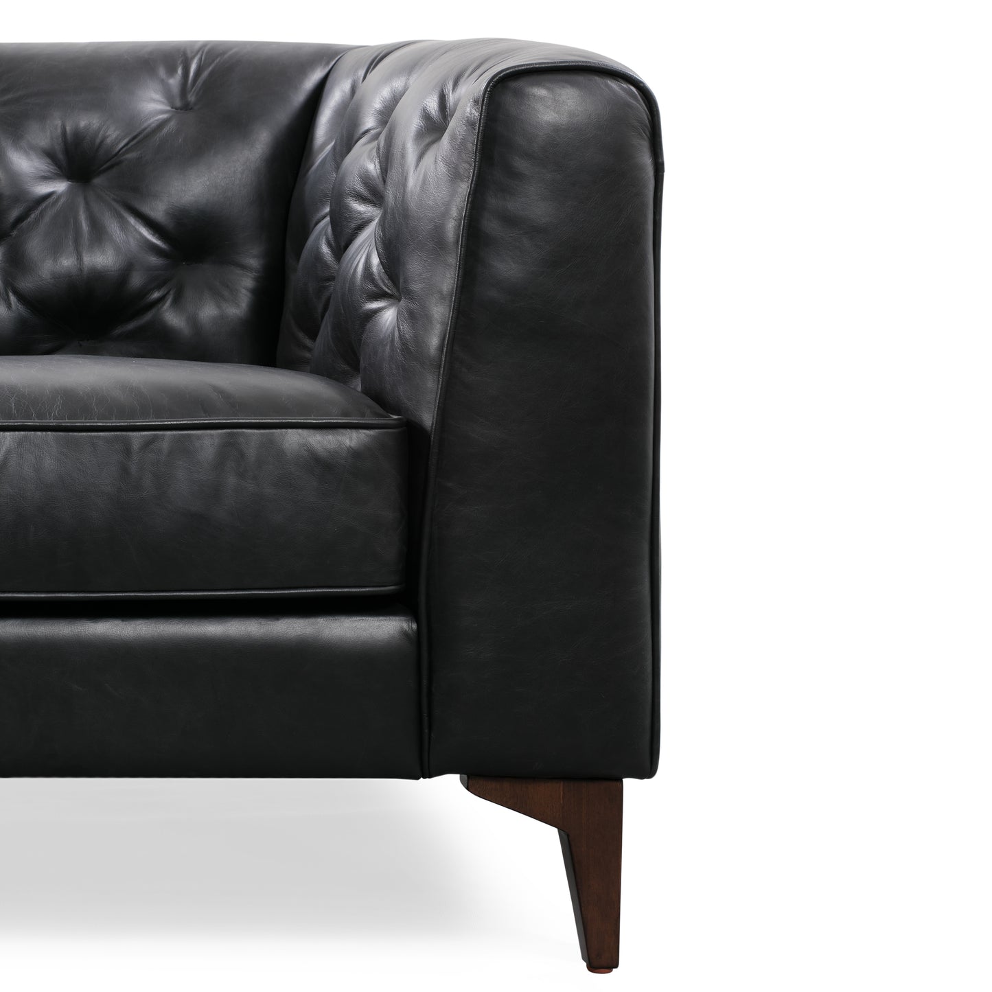 Essex 89" Leather Sofa | Onyx Black