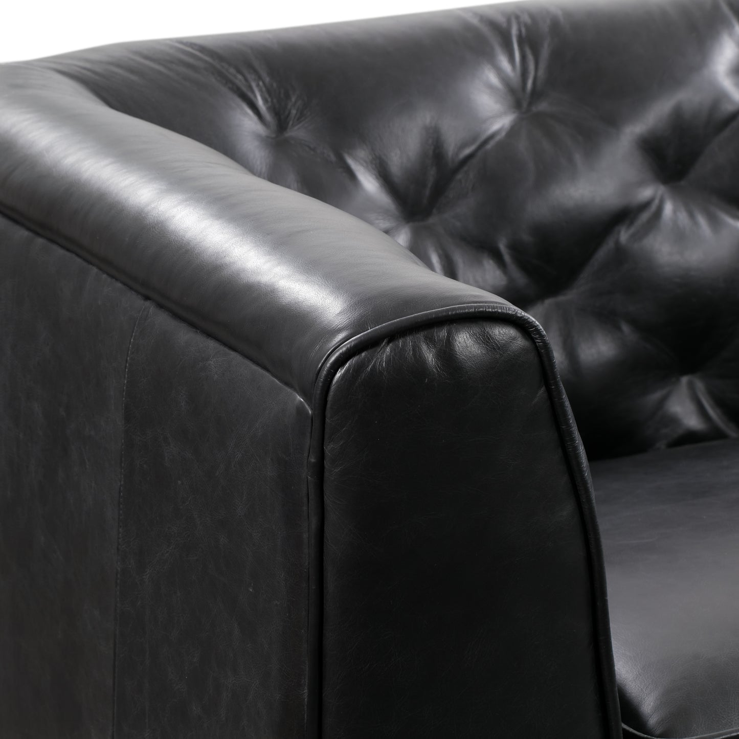 Essex 89" Leather Sofa | Onyx Black