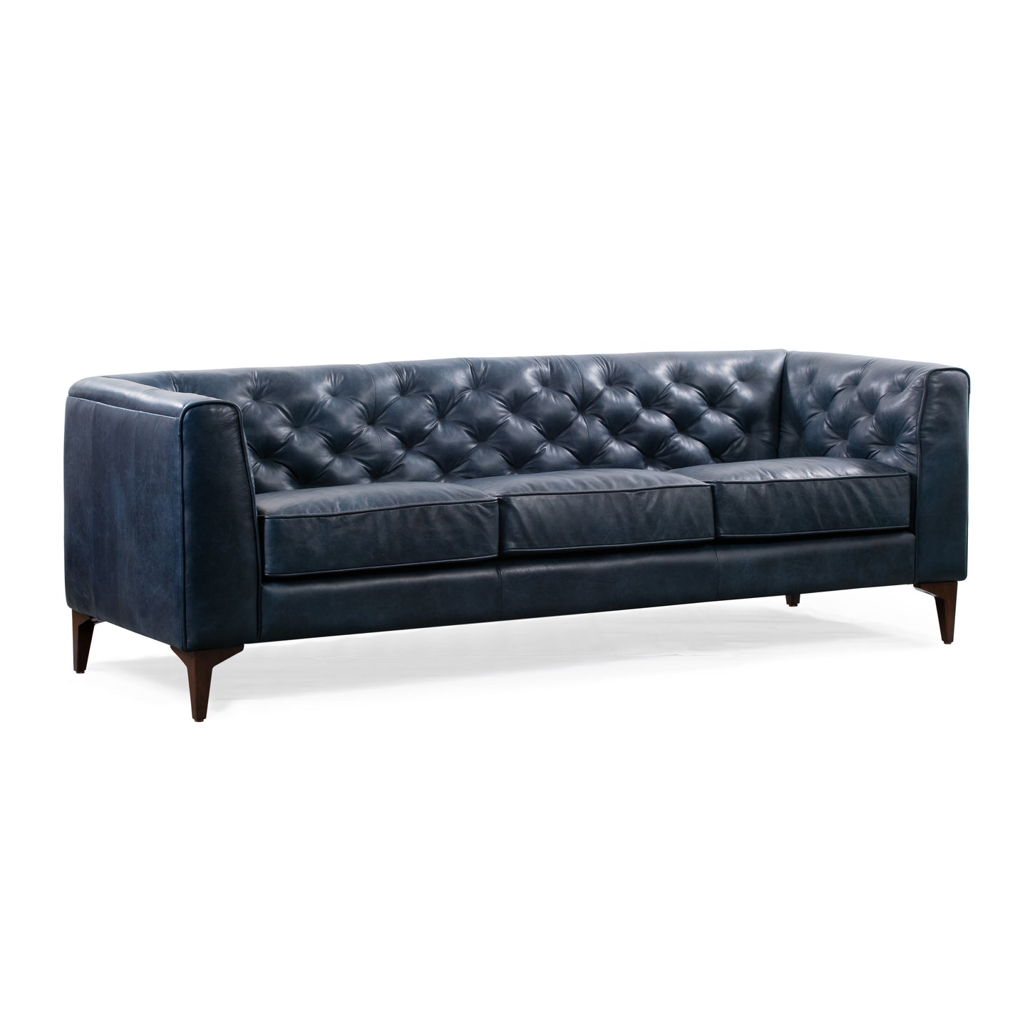 Essex 89" Leather Sofa | Midnight Blue