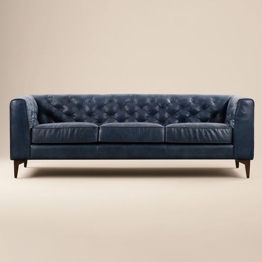 Essex 89" Leather Sofa | Midnight Blue