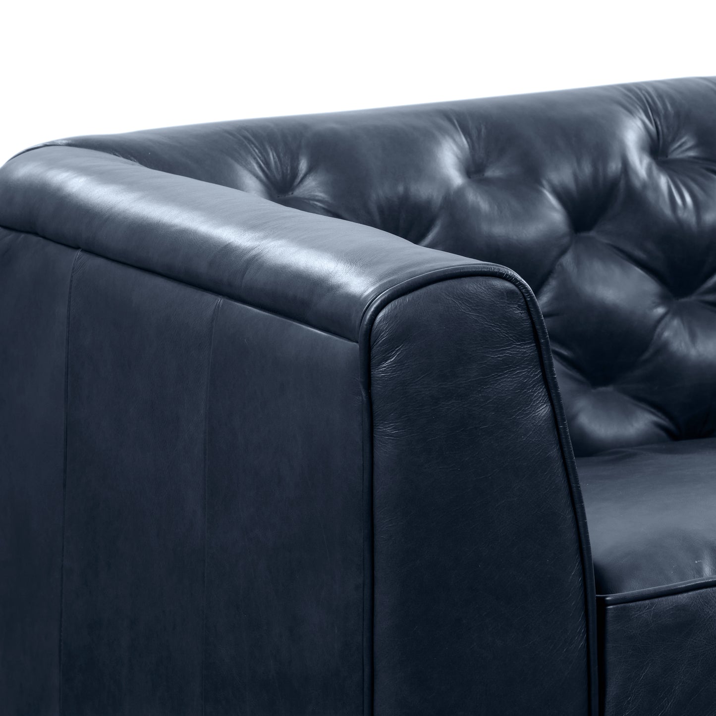 Essex 89" Leather Sofa | Midnight Blue