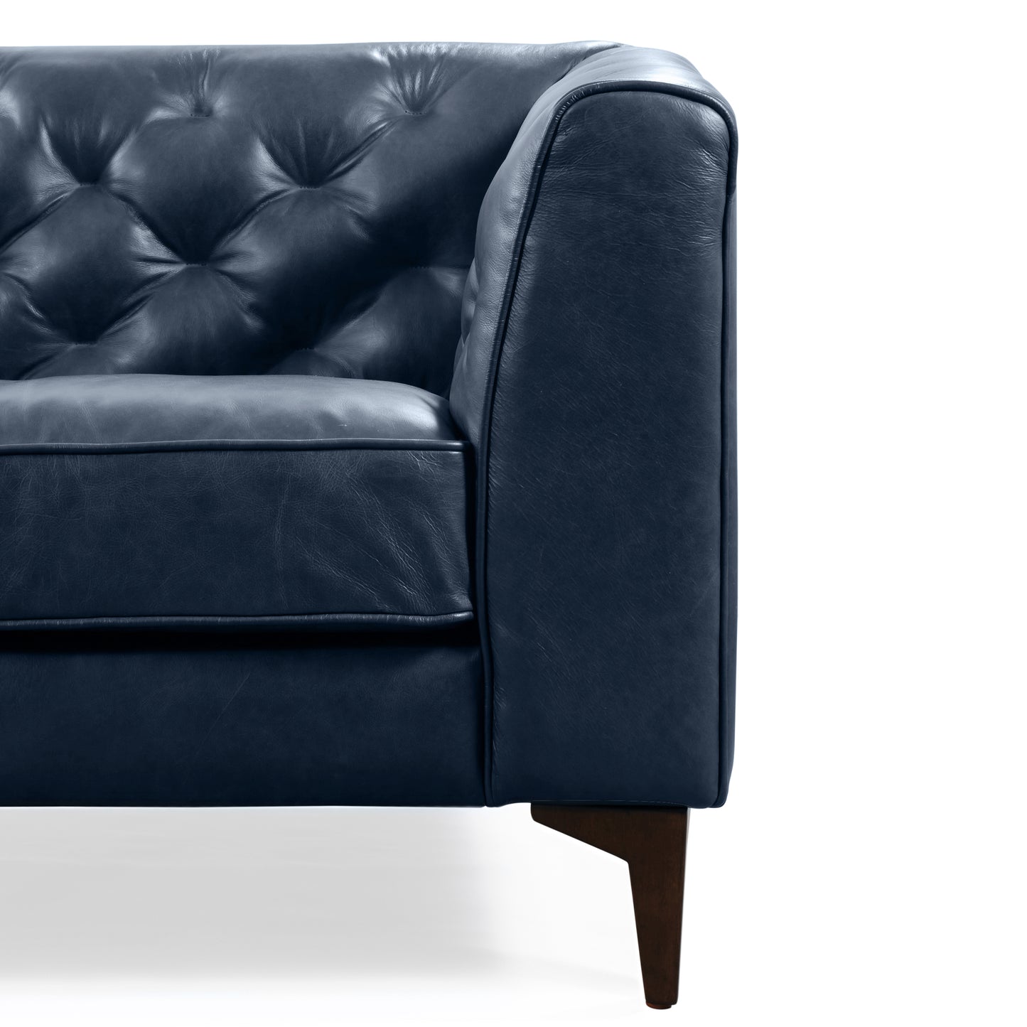 Essex 89" Leather Sofa | Midnight Blue