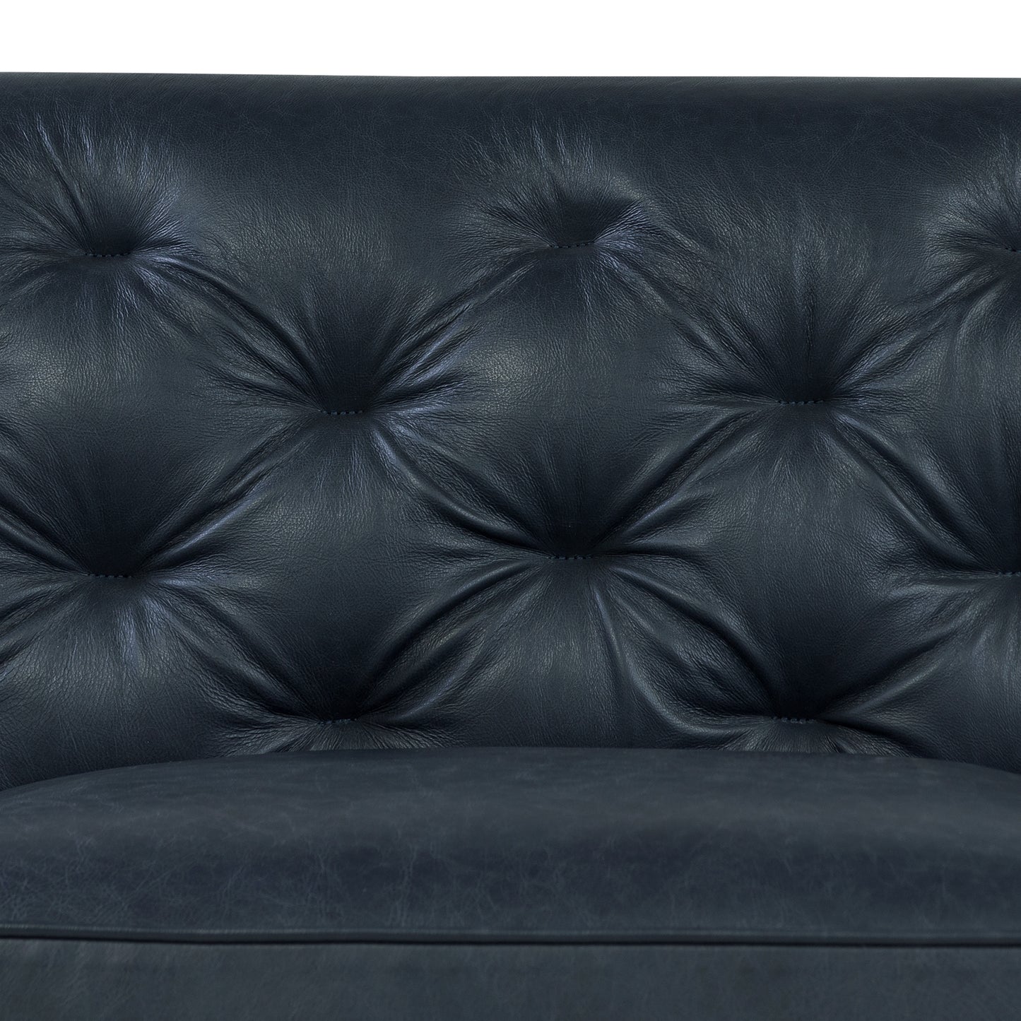 Essex 89" Leather Sofa | Deepsky Blue