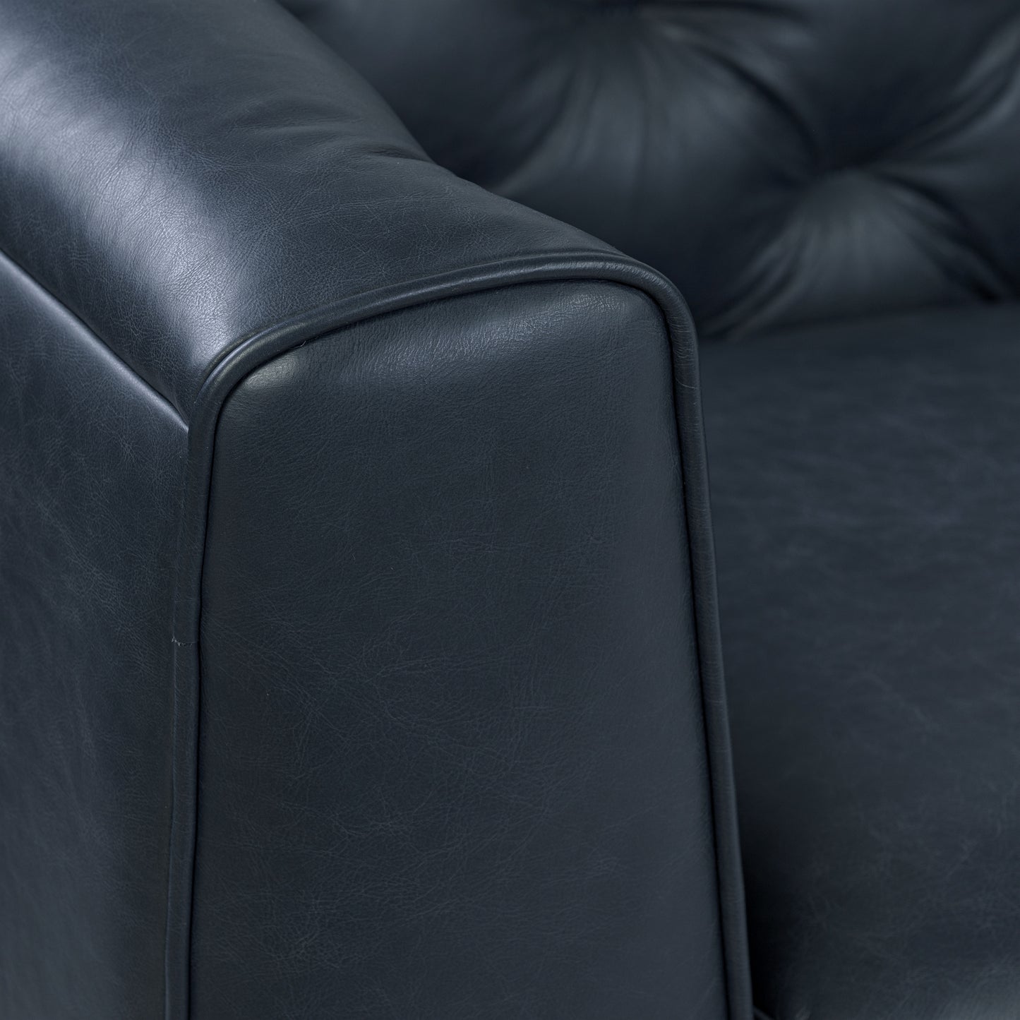 Essex 89" Leather Sofa | Deepsky Blue