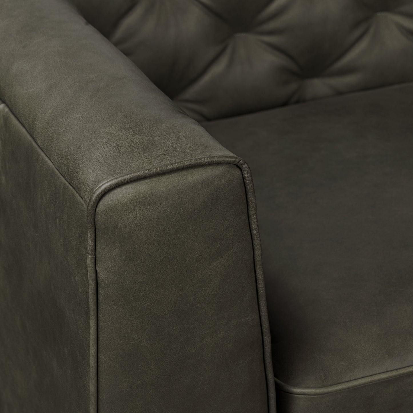 Essex 89" Leather Sofa | Olivine Green