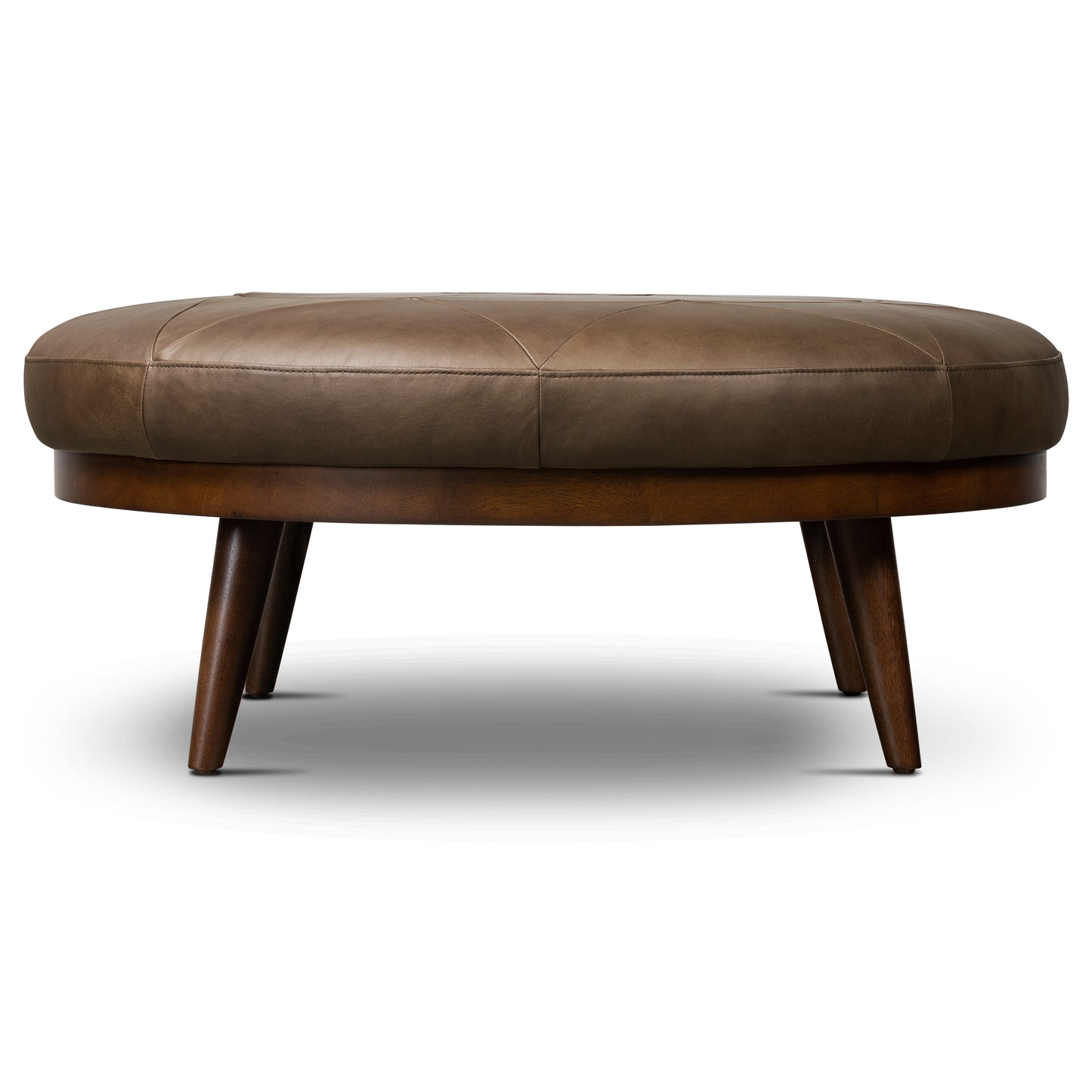 Gio Leather Ottoman | Cocoa Brown