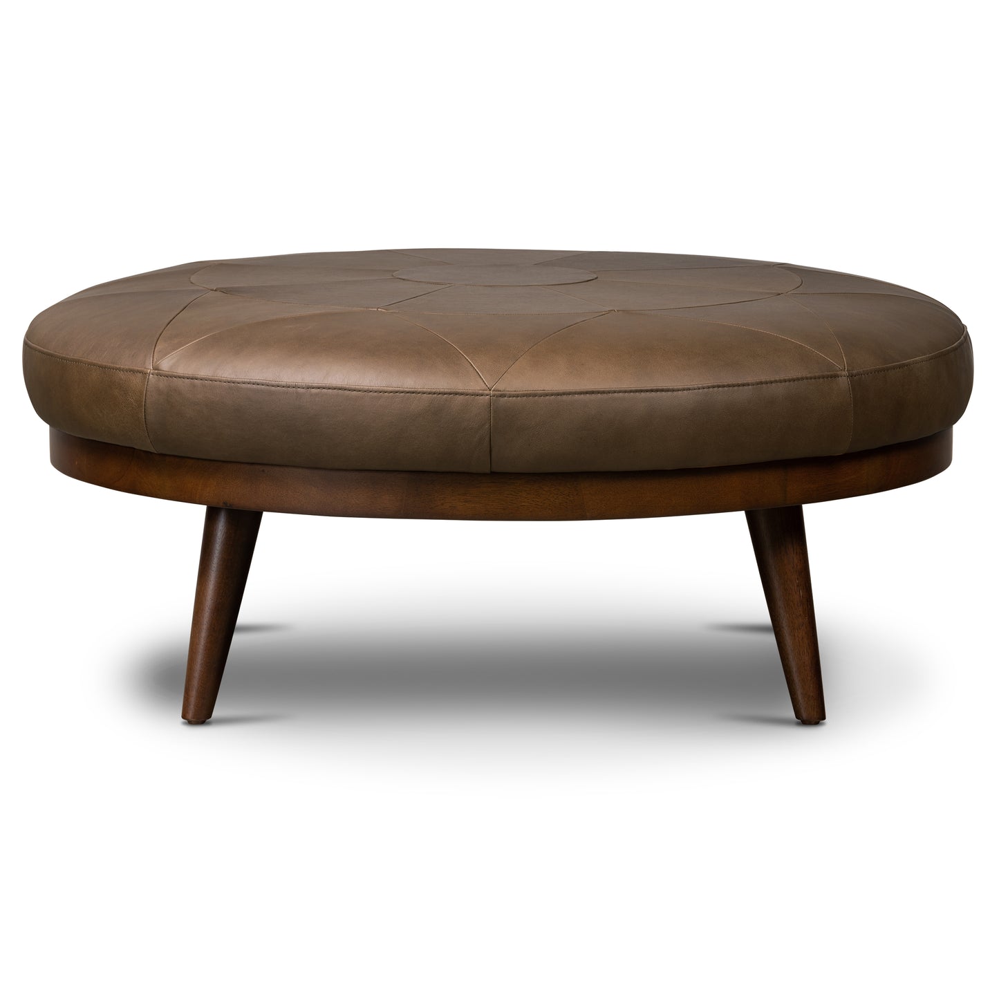 Gio Leather Ottoman | Cocoa Brown