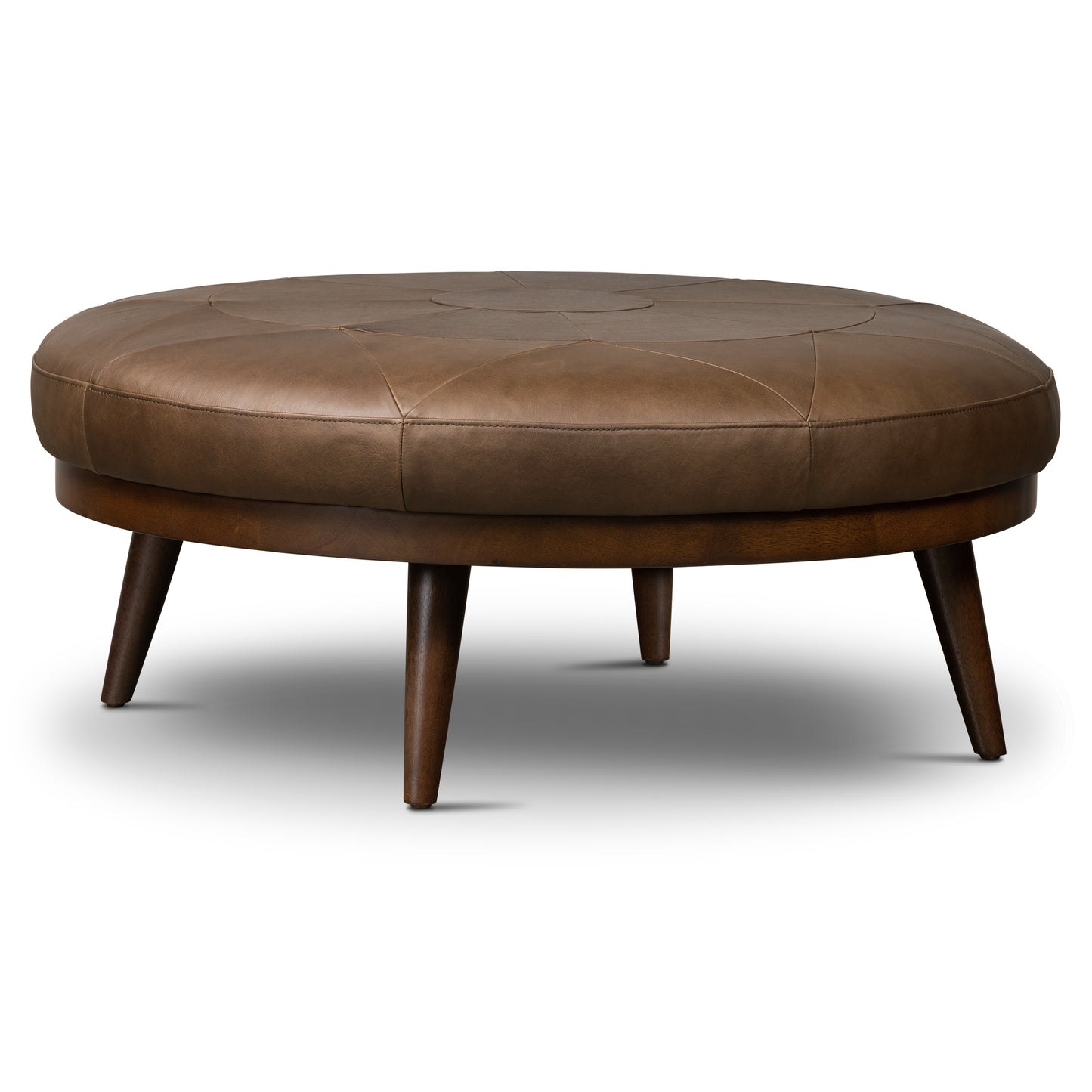 Gio Leather Ottoman | Cocoa Brown