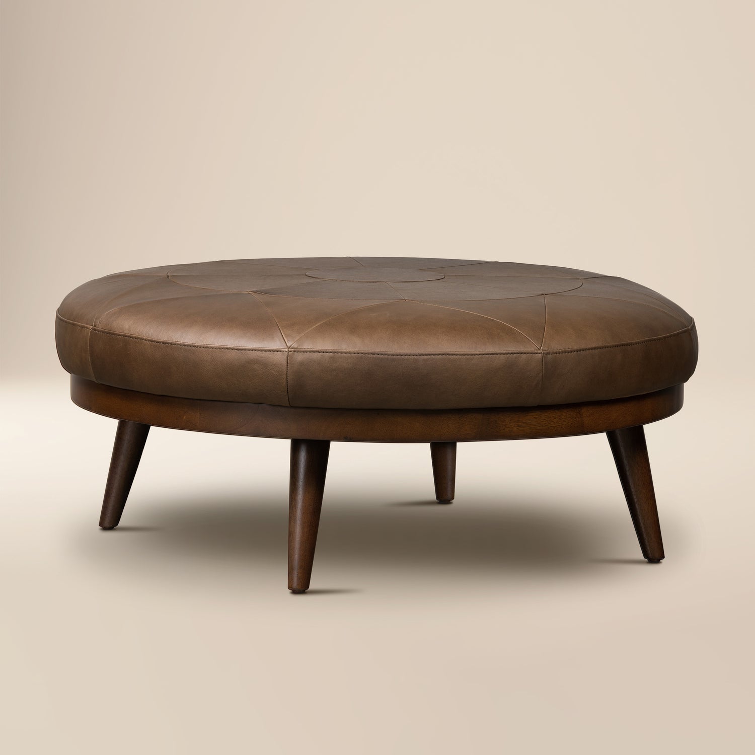 Gio Leather Ottoman | Cocoa Brown 