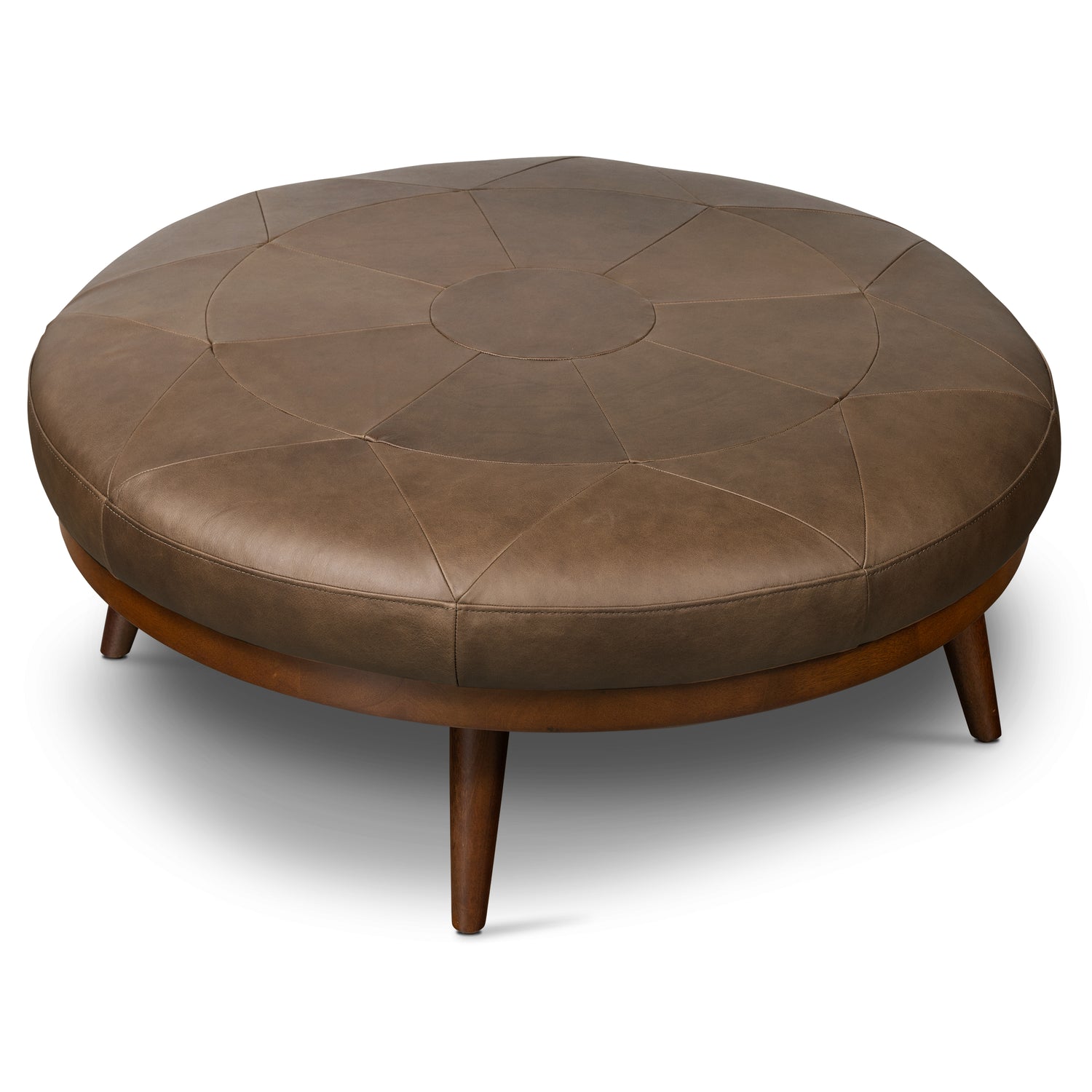 Gio Leather Ottoman | Cocoa Brown 