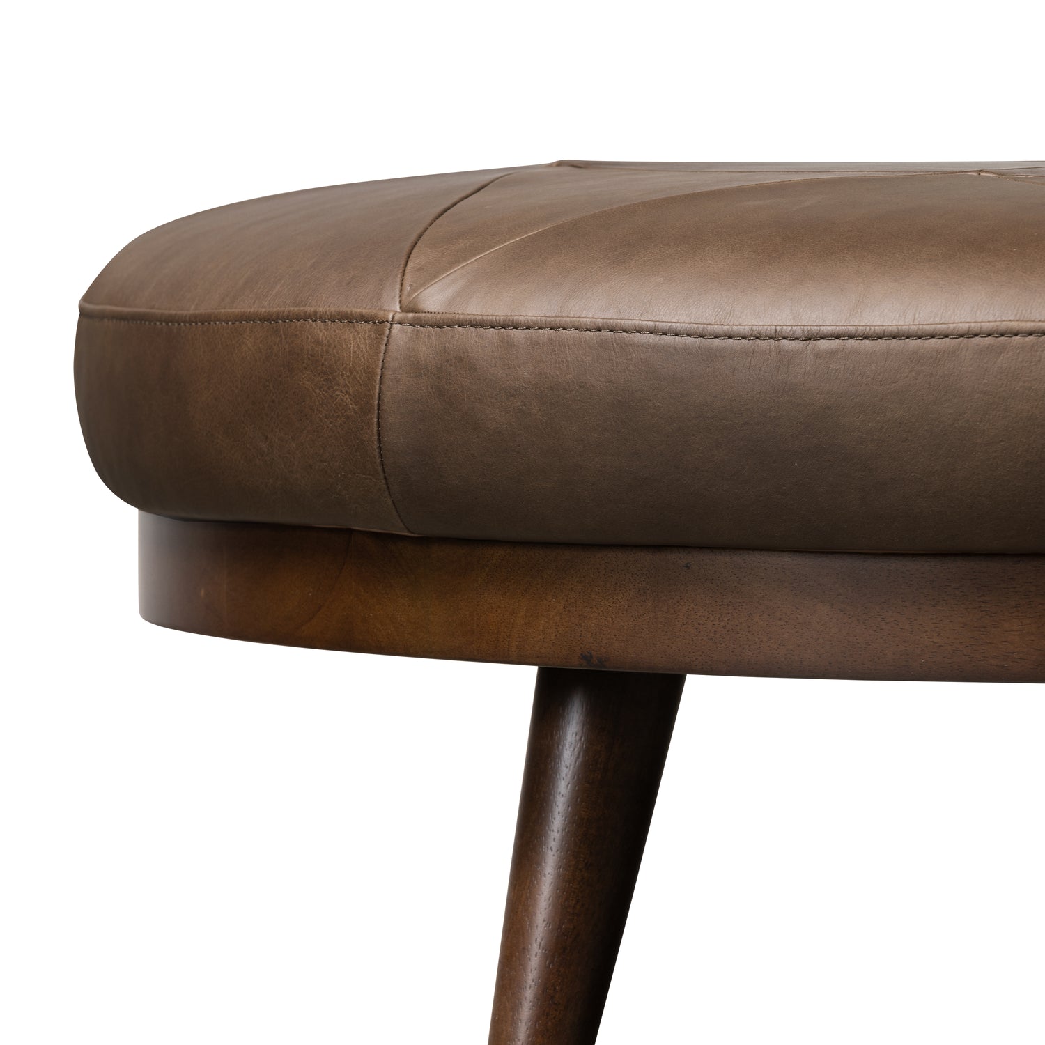 Gio Leather Ottoman | Cocoa Brown 