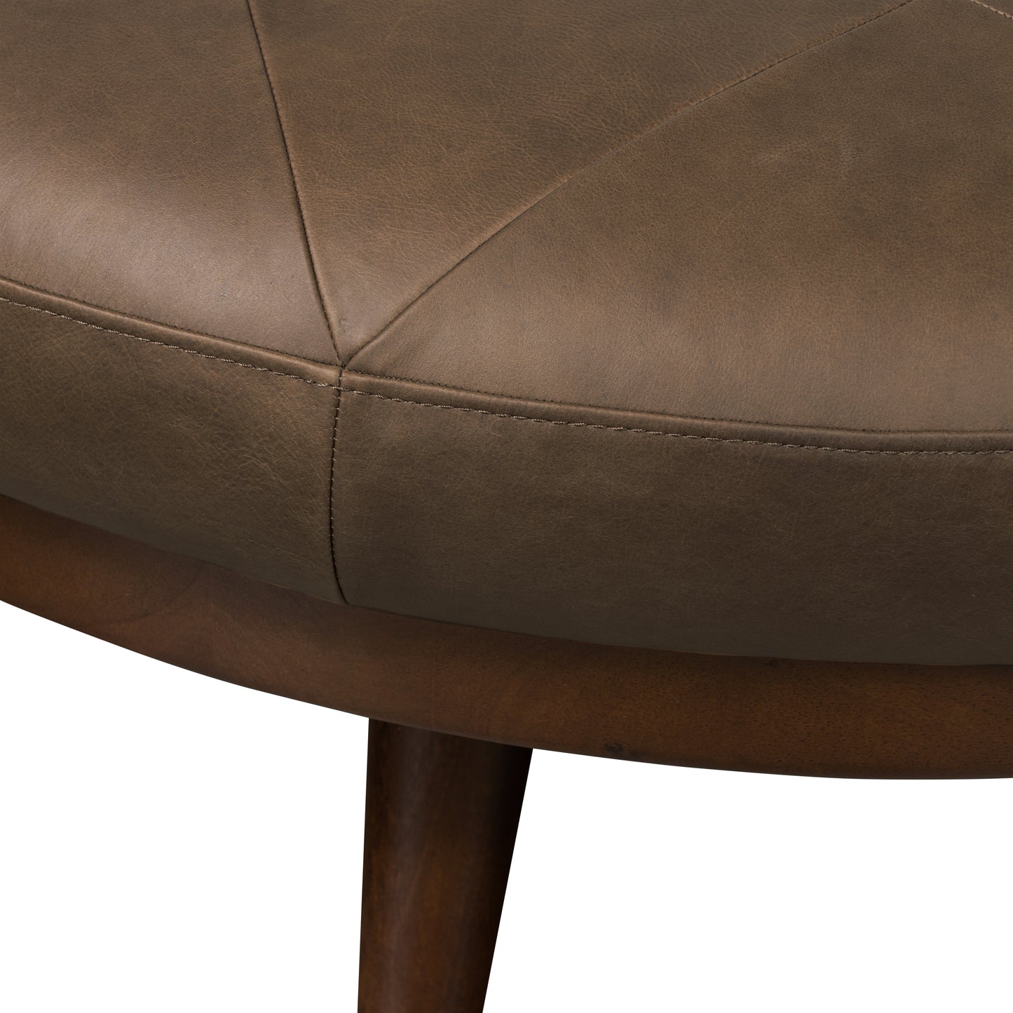Gio Leather Ottoman | Cocoa Brown