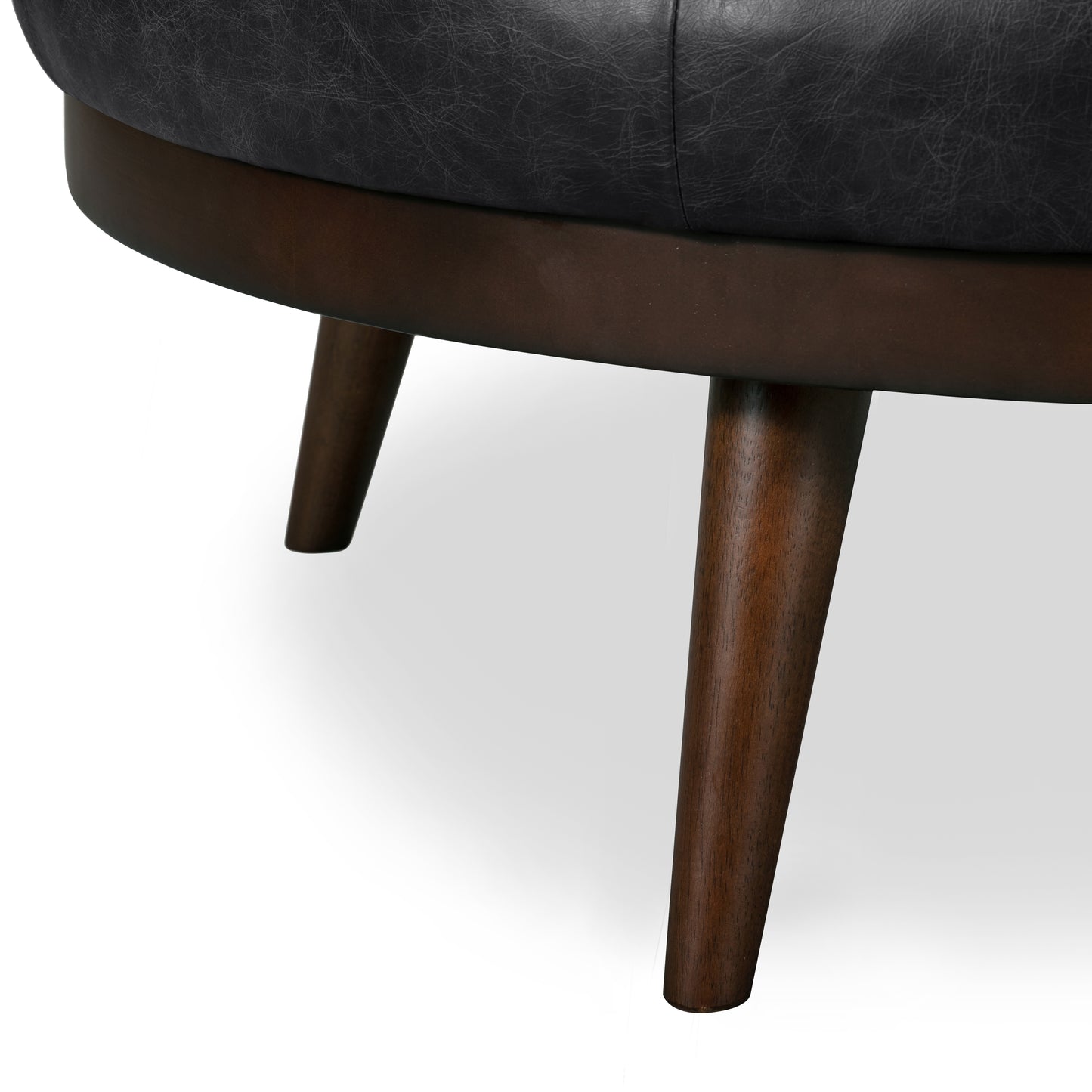 Gio Leather Ottoman | Onyx Black