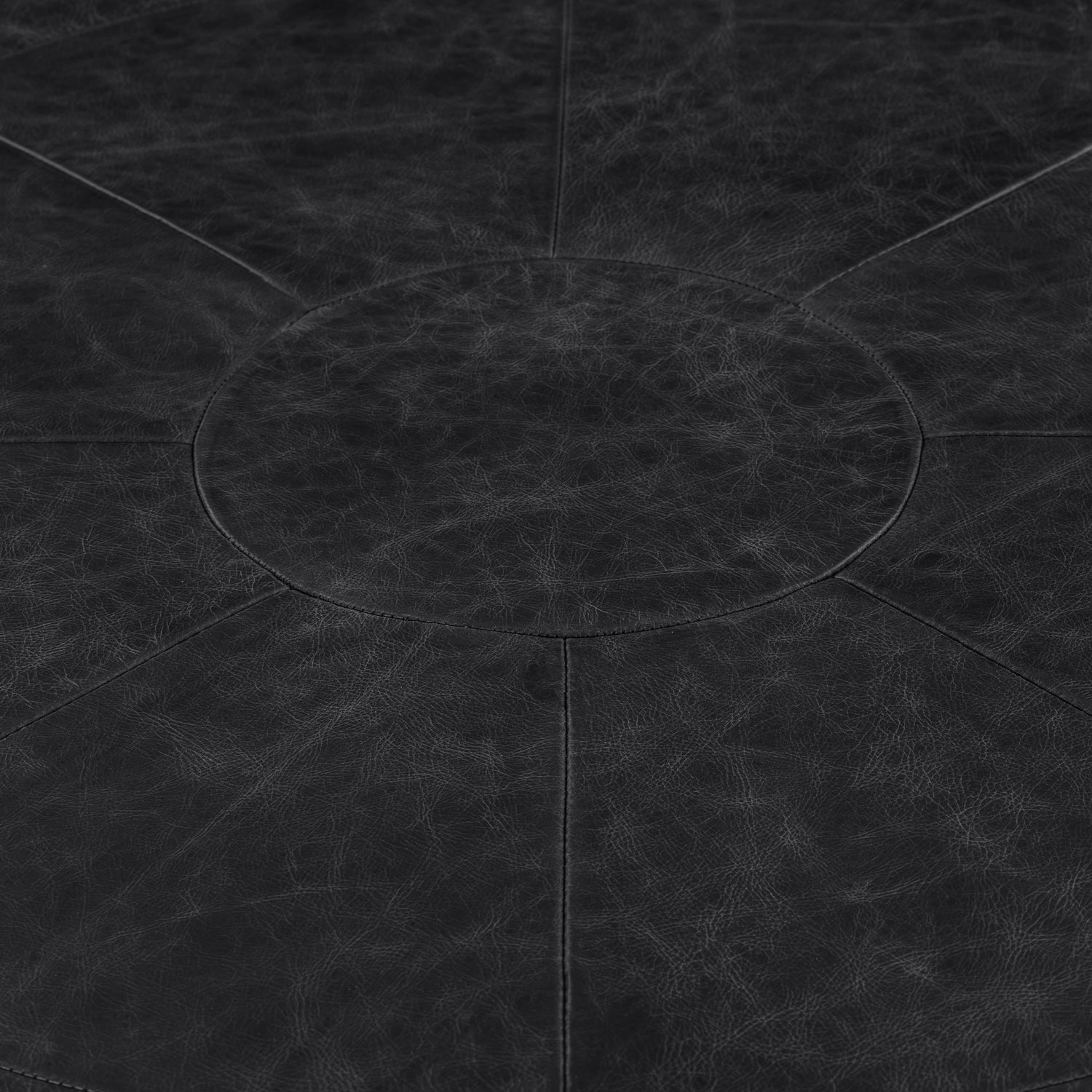 Gio Leather Ottoman | Onyx Black 