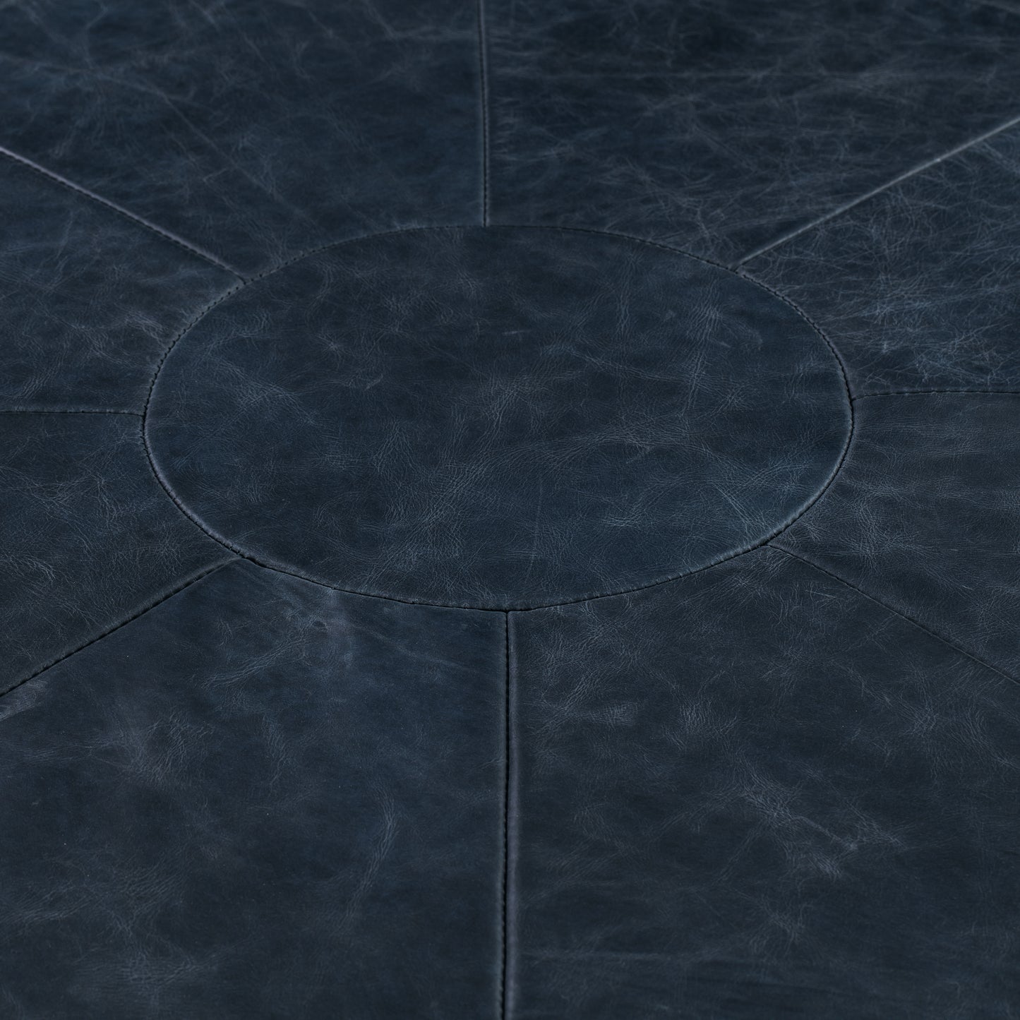 Gio Leather Ottoman | Midnight Blue