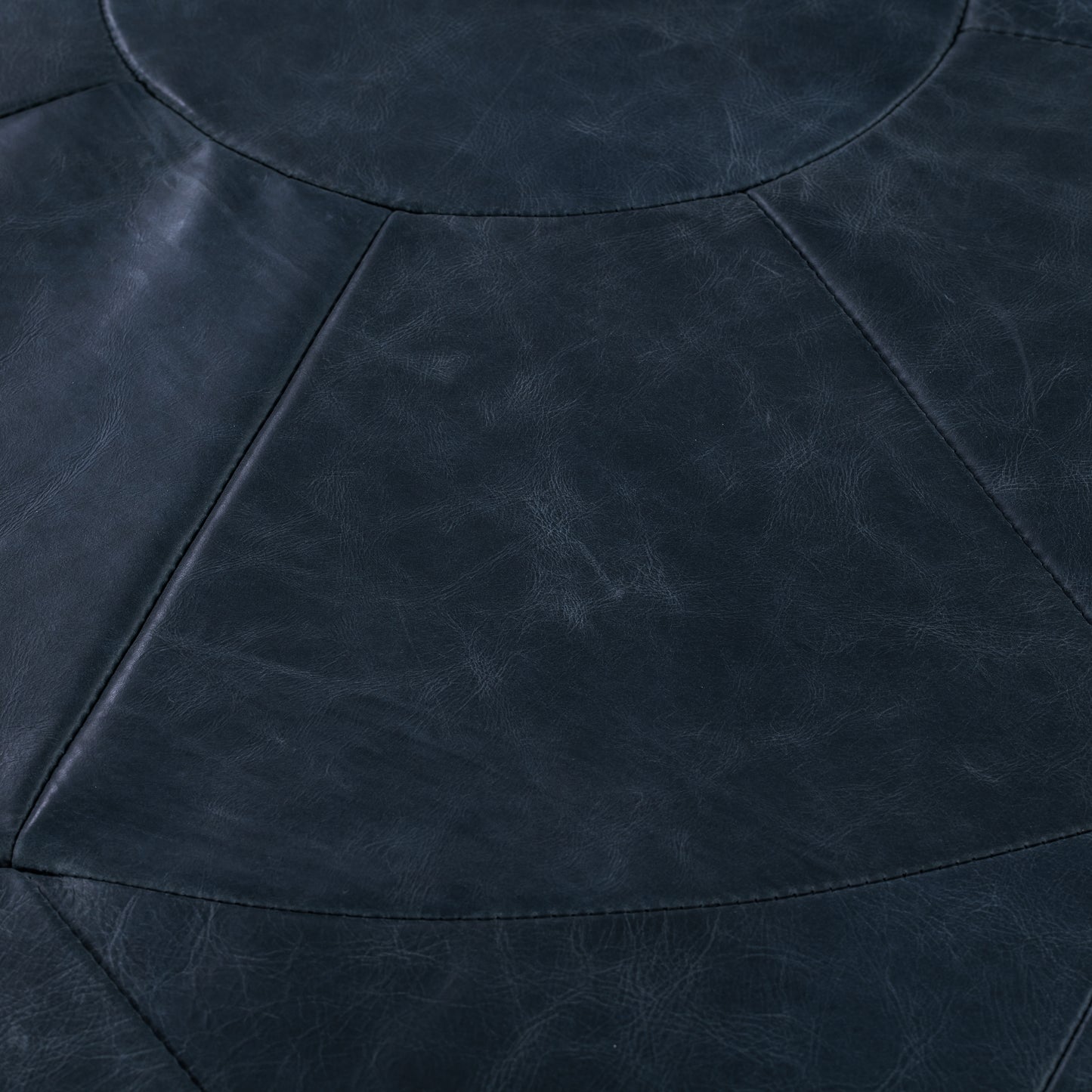 Gio Leather Ottoman | Midnight Blue