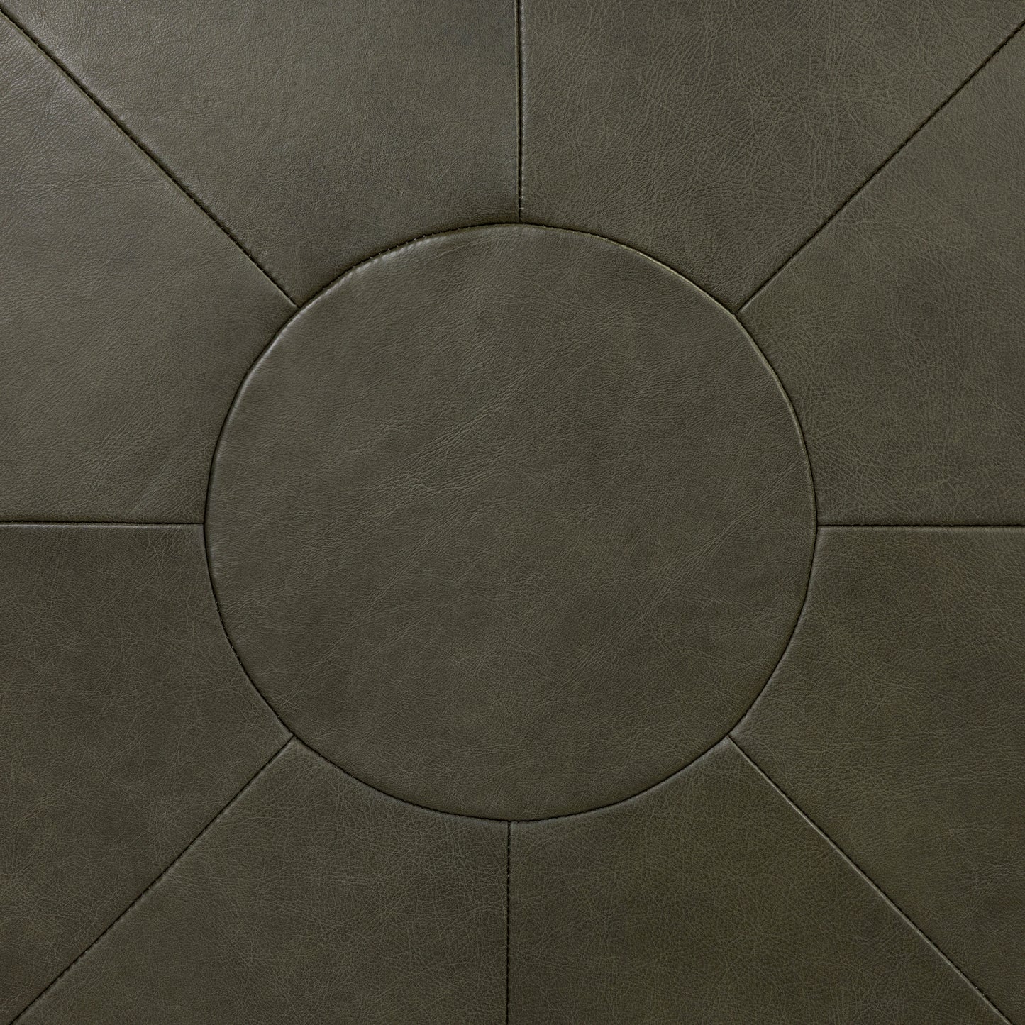 Gio Leather Ottoman | Olivine Green