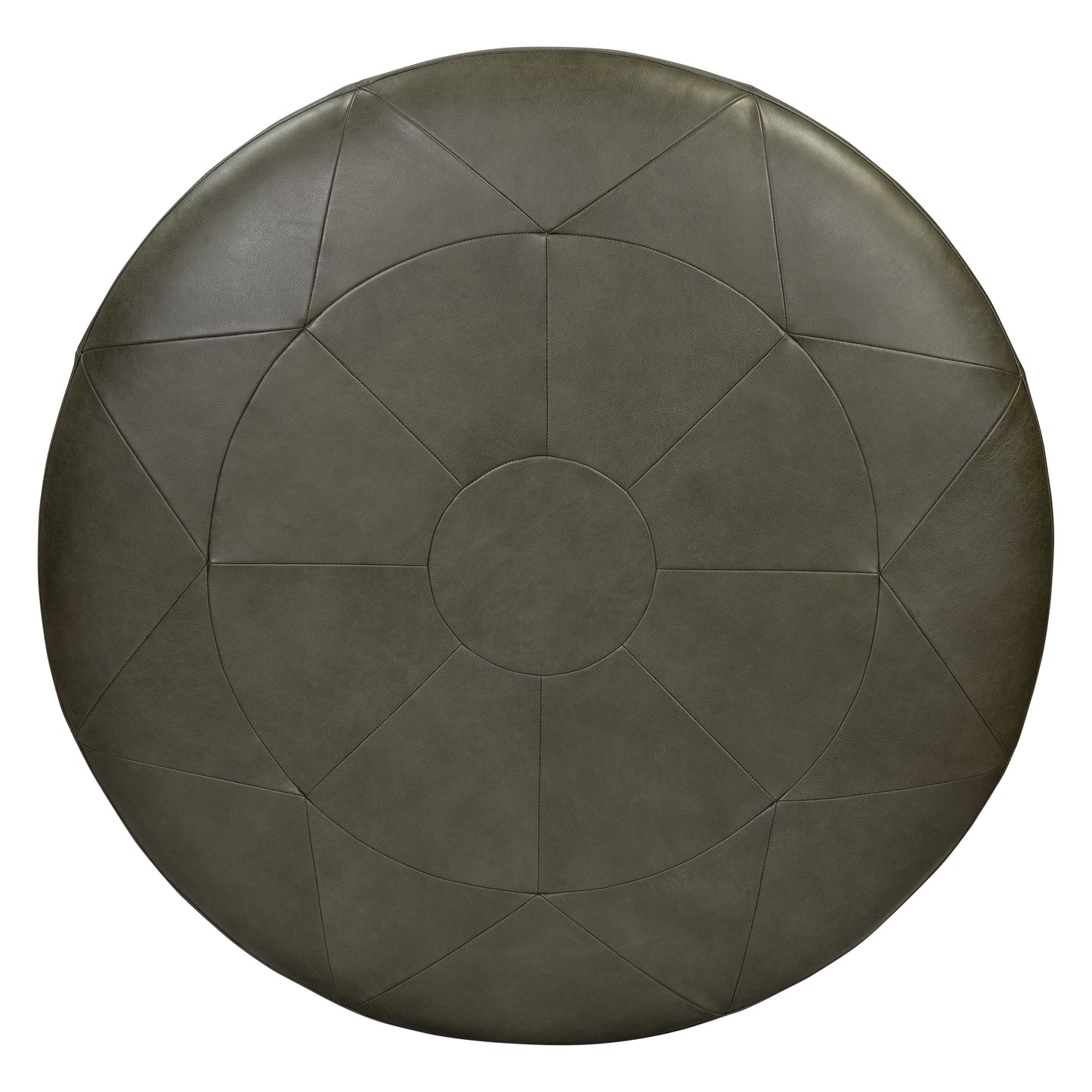 Gio Leather Ottoman | Olivine Green