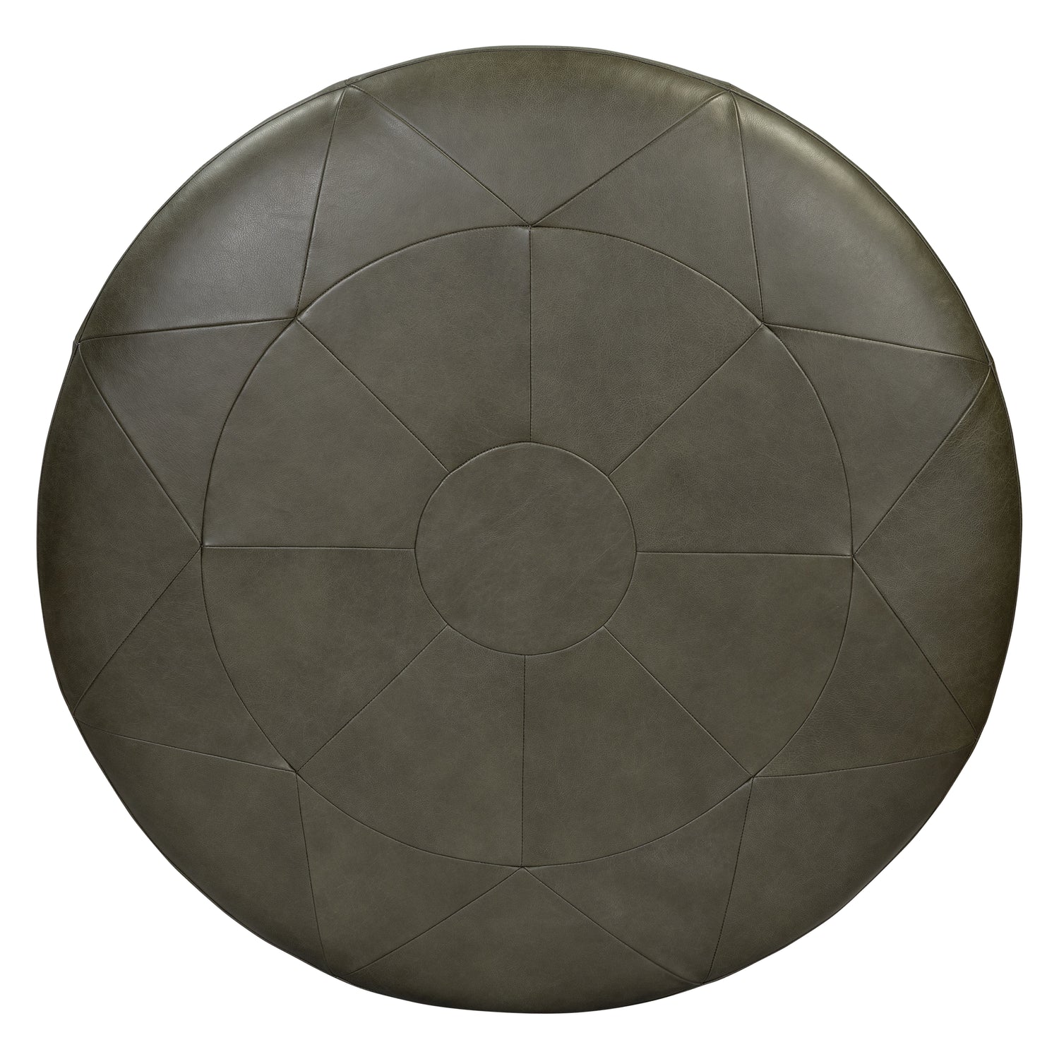Gio Leather Ottoman | Olivine Green 