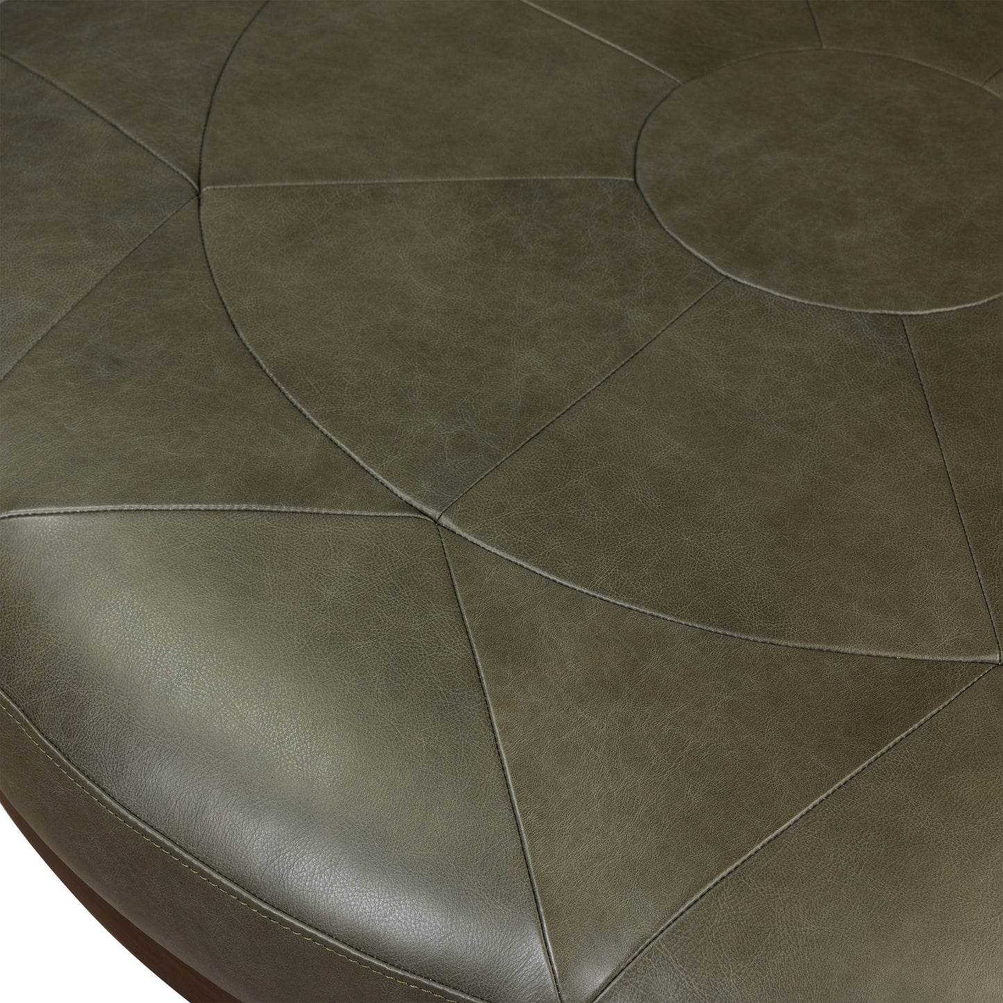 Gio Leather Ottoman | Olivine Green