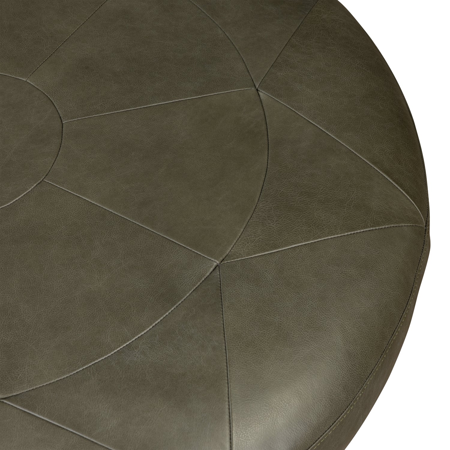 Gio Leather Ottoman | Olivine Green 