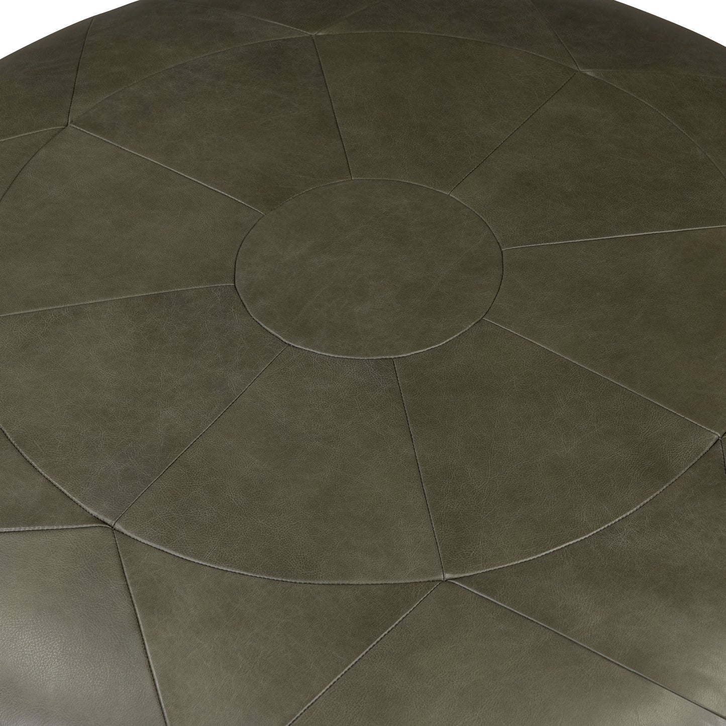 Gio Leather Ottoman | Olivine Green