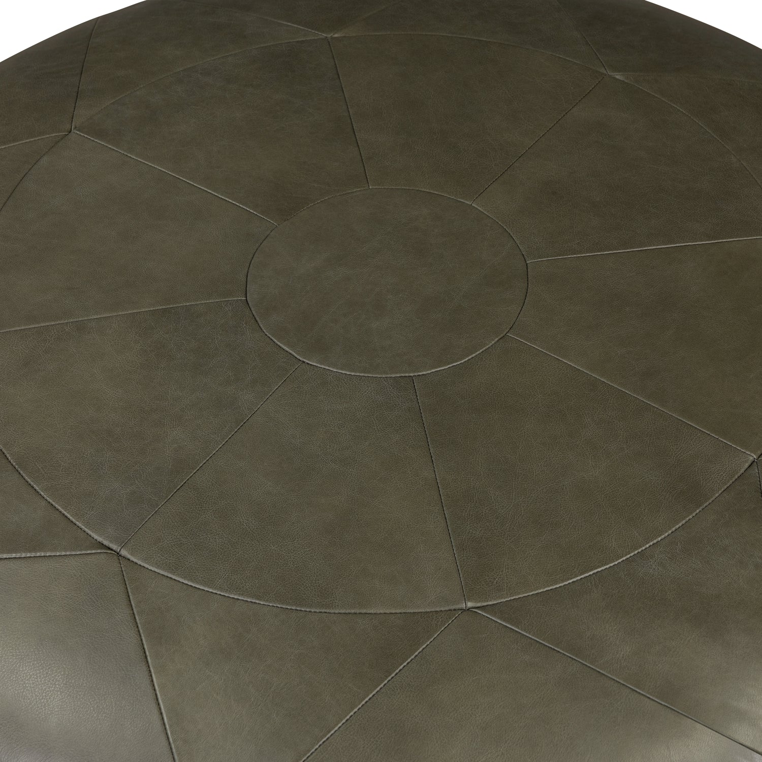 Gio Leather Ottoman | Olivine Green 