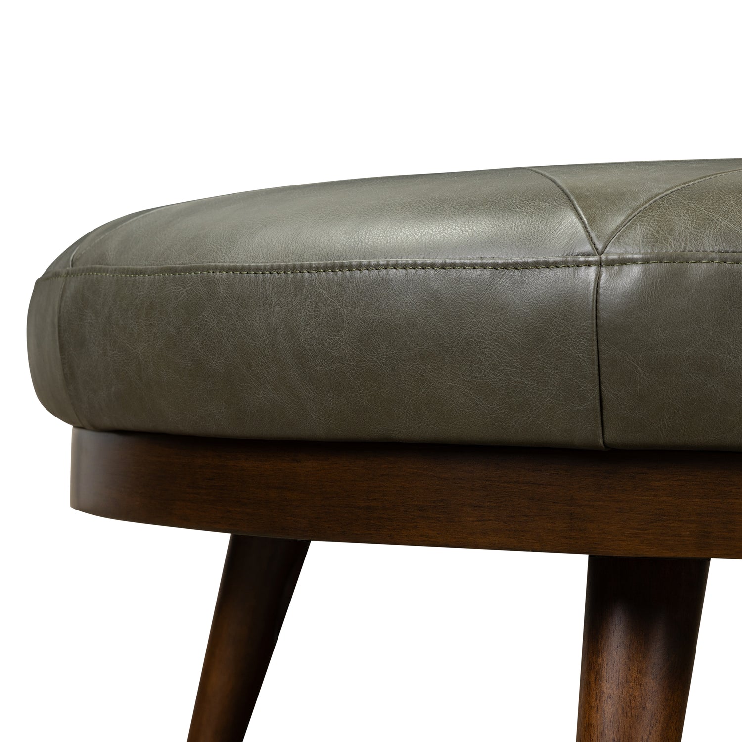 Gio Leather Ottoman | Olivine Green 