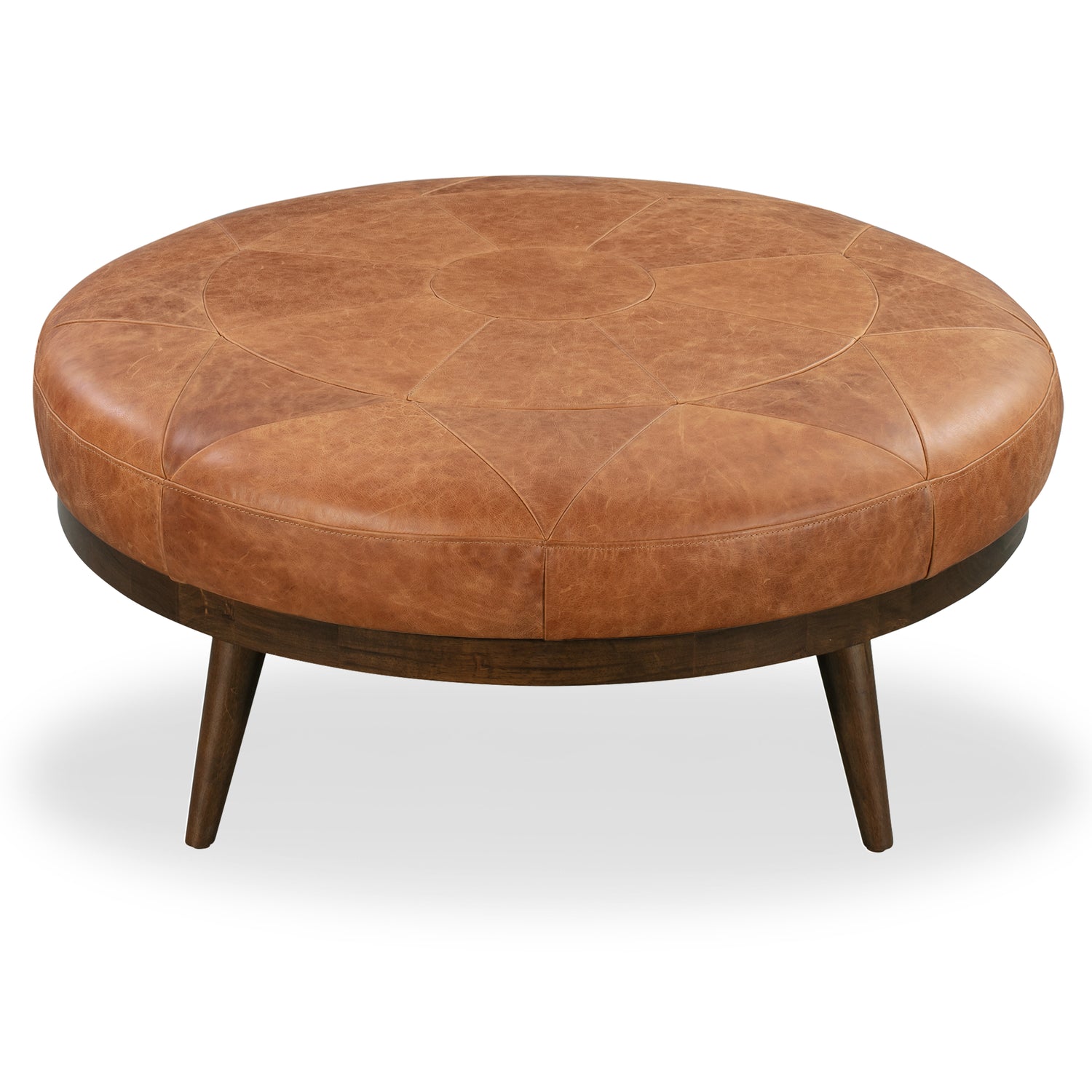 Gio Leather Ottoman | Cognac Tan 