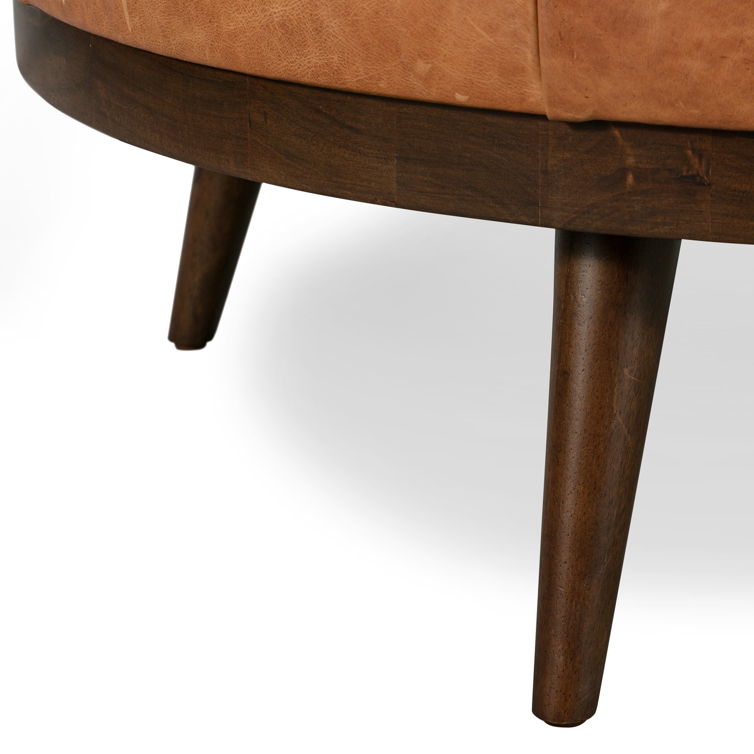 Gio Leather Ottoman | Cognac Tan 