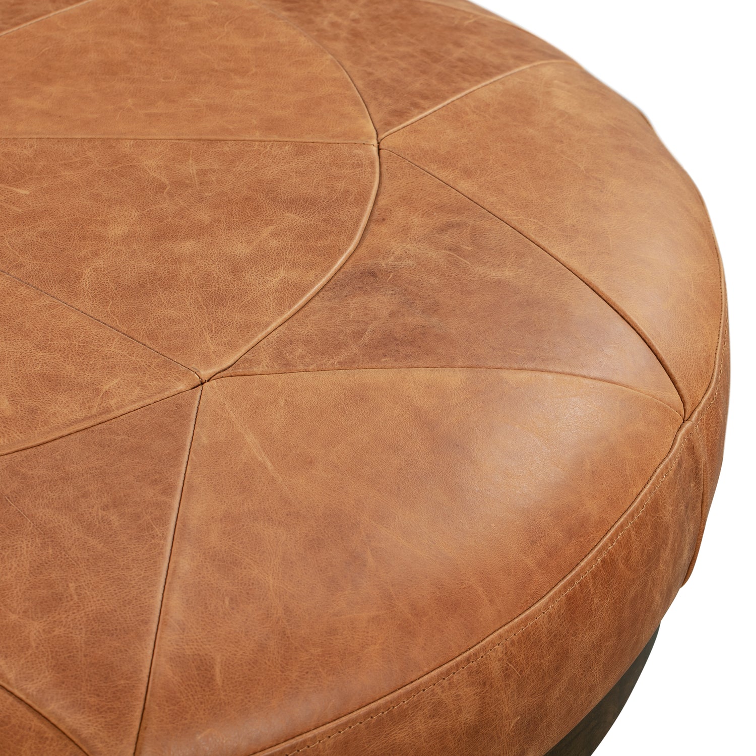Gio Leather Ottoman | Cognac Tan 