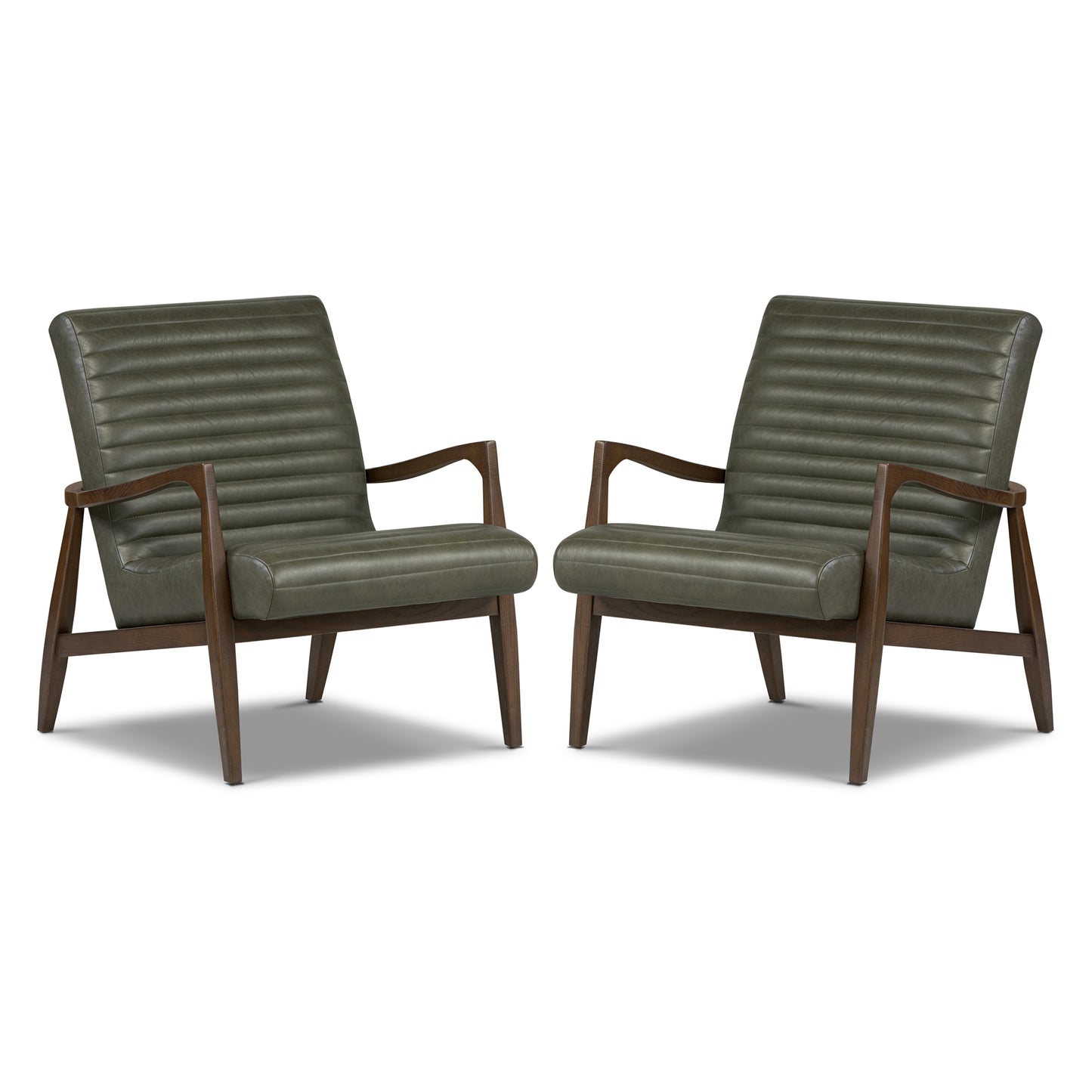 Rowan Leather Lounge Chair | Olivine Green | Set of 2