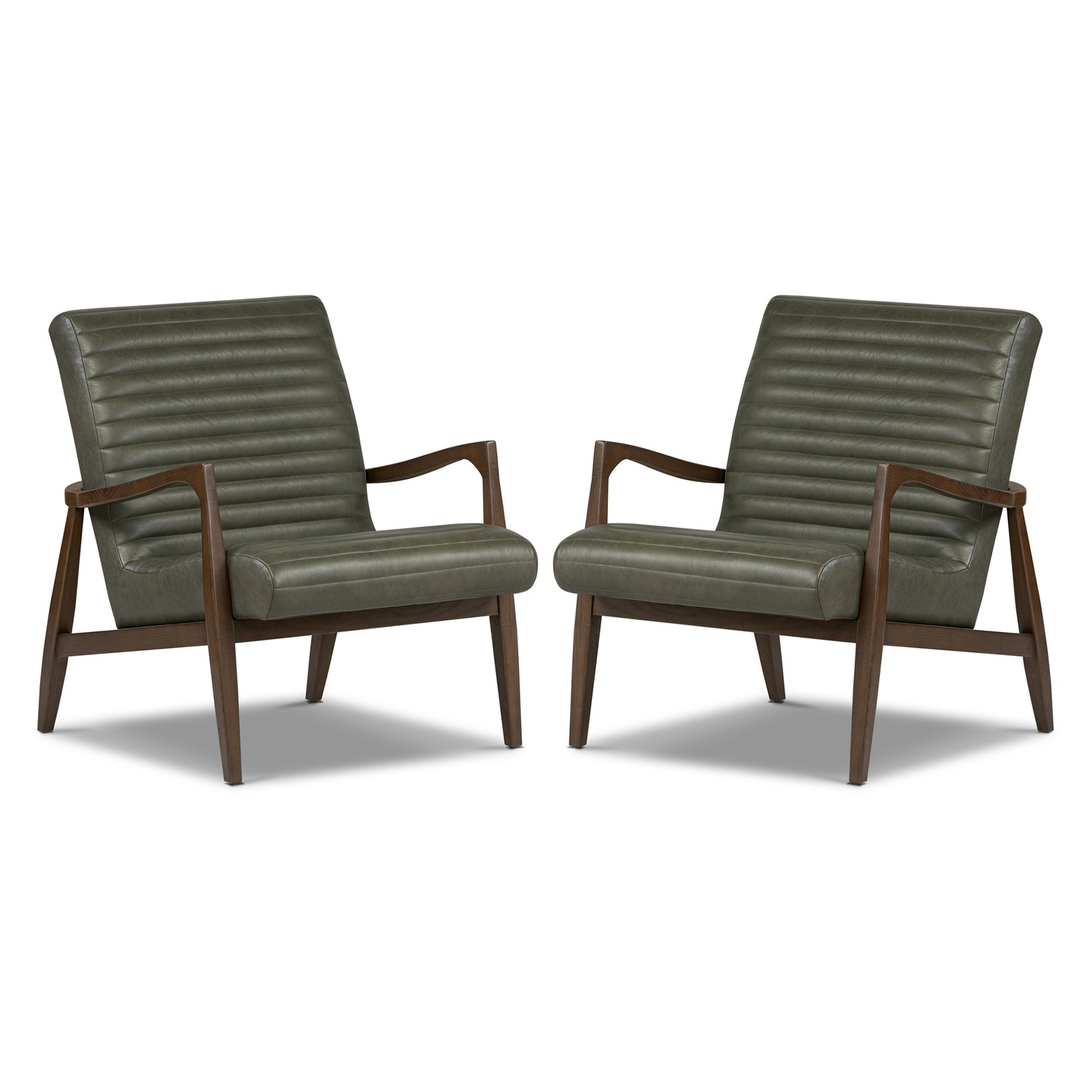 Rowan Leather Lounge Chair | Olivine Green | Set of 2 