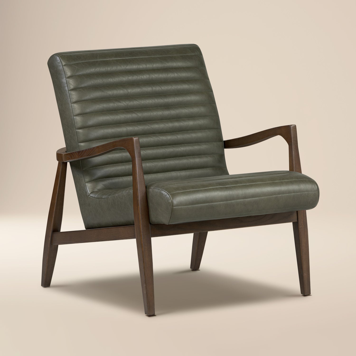 Rowan Leather Lounge Chair | Olivine Green | Single 